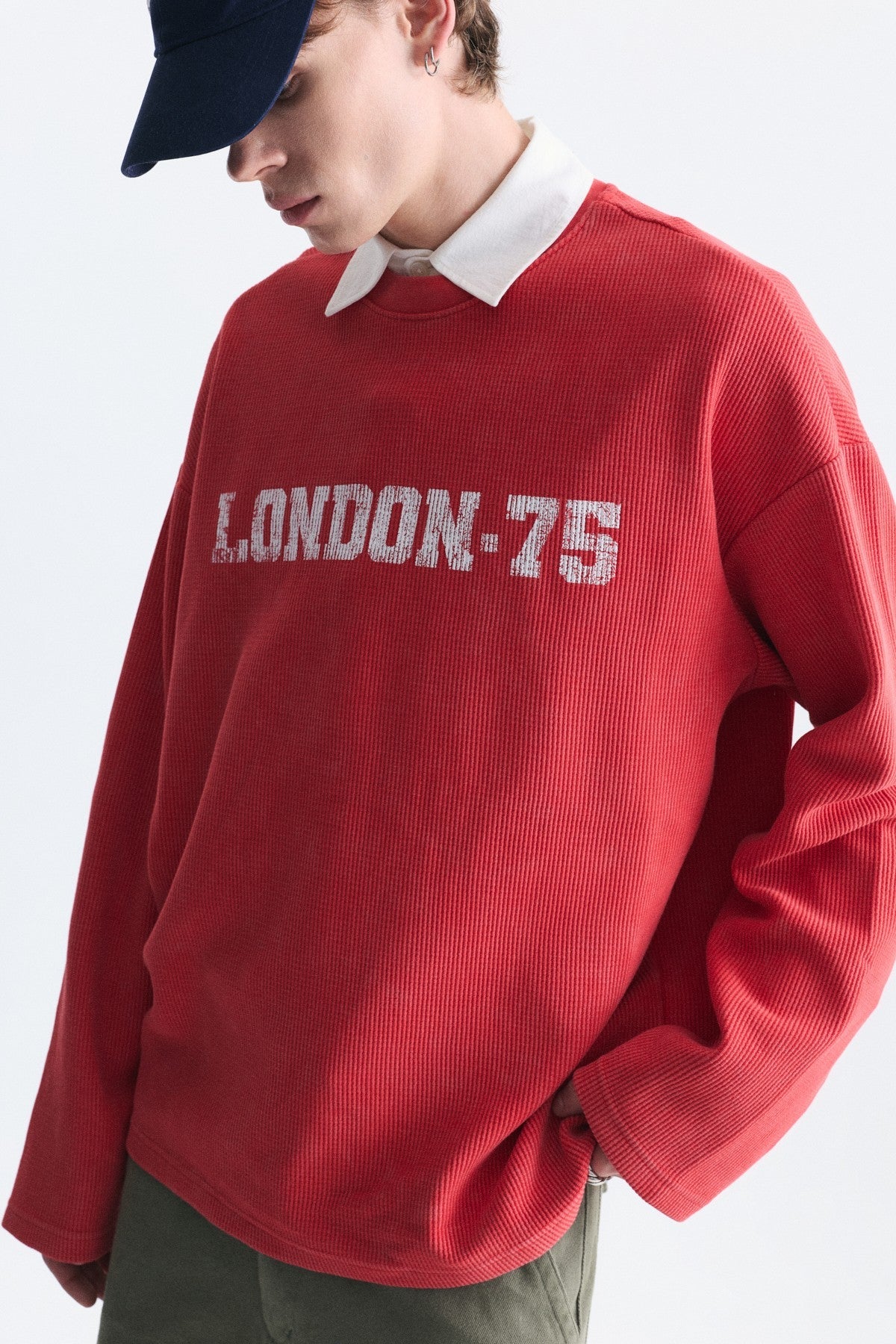 Dokulu London Baskılı Sweatshirt