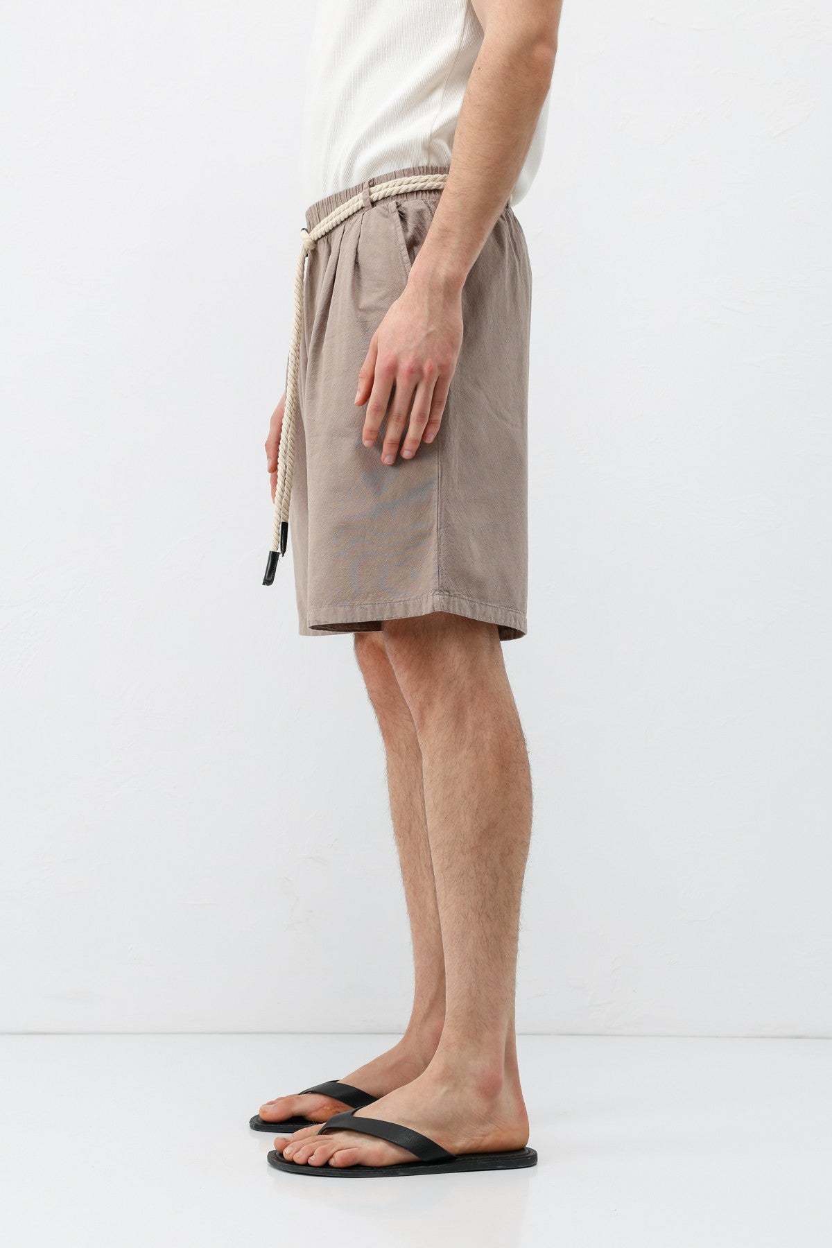 Kemerli Oversize Keten Şort