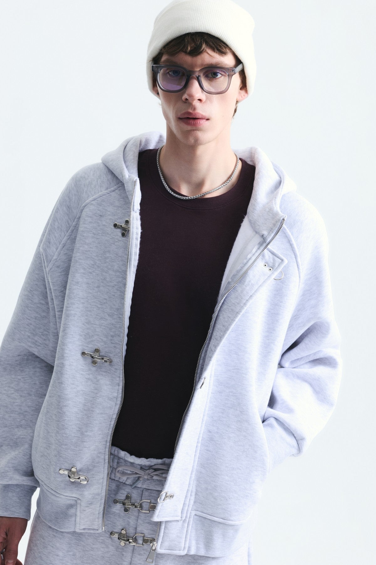 Oversize Klips Kapama Sweatshirt Takım