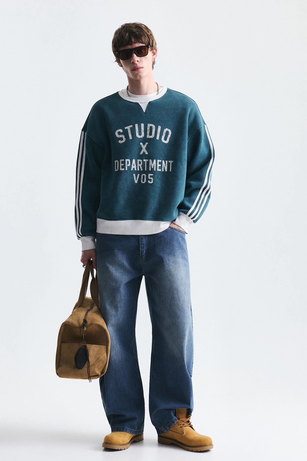 Kontrast Yaka Oversize Sweatshirt