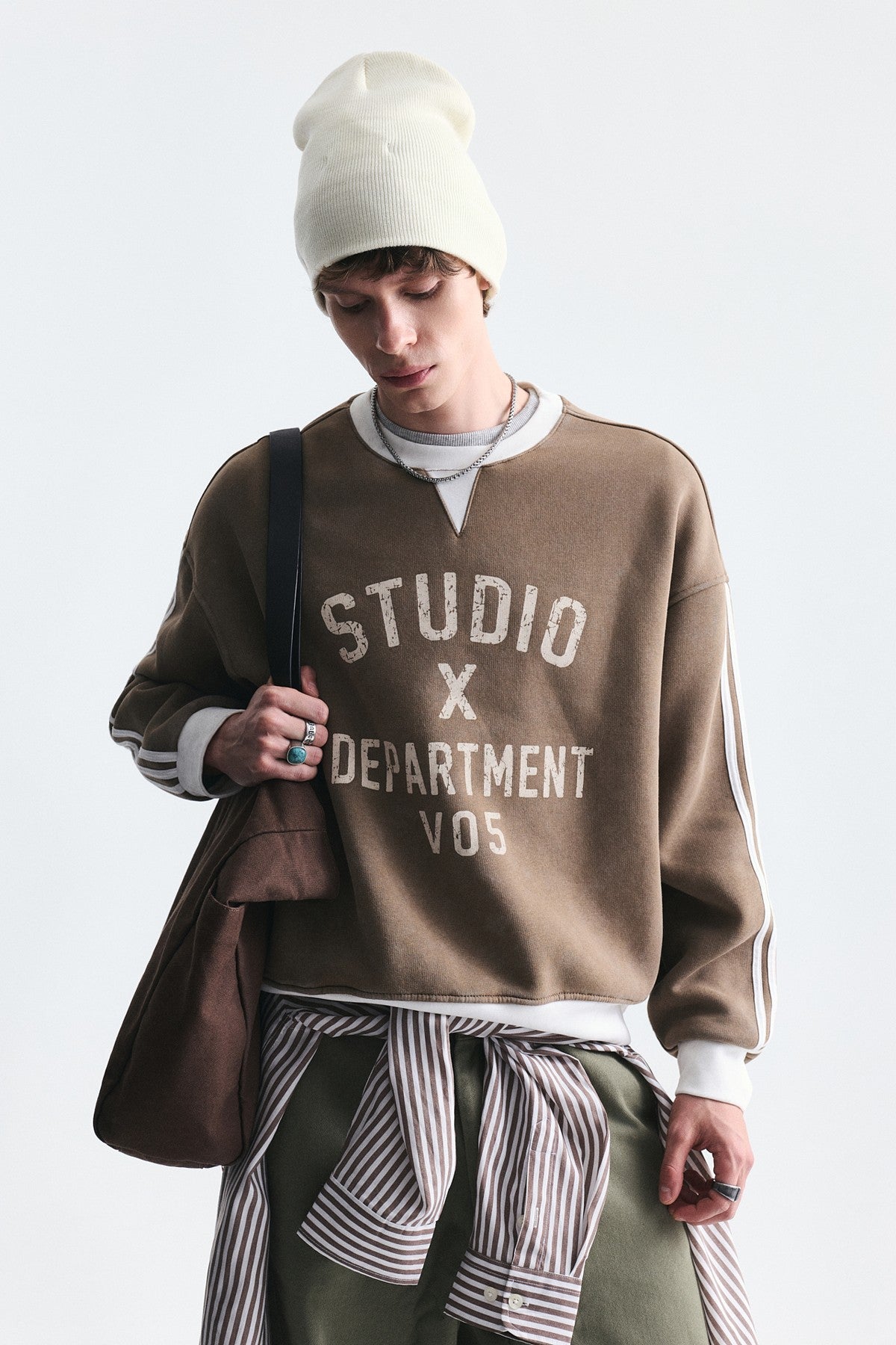 Kontrast Yaka Oversize Sweatshirt