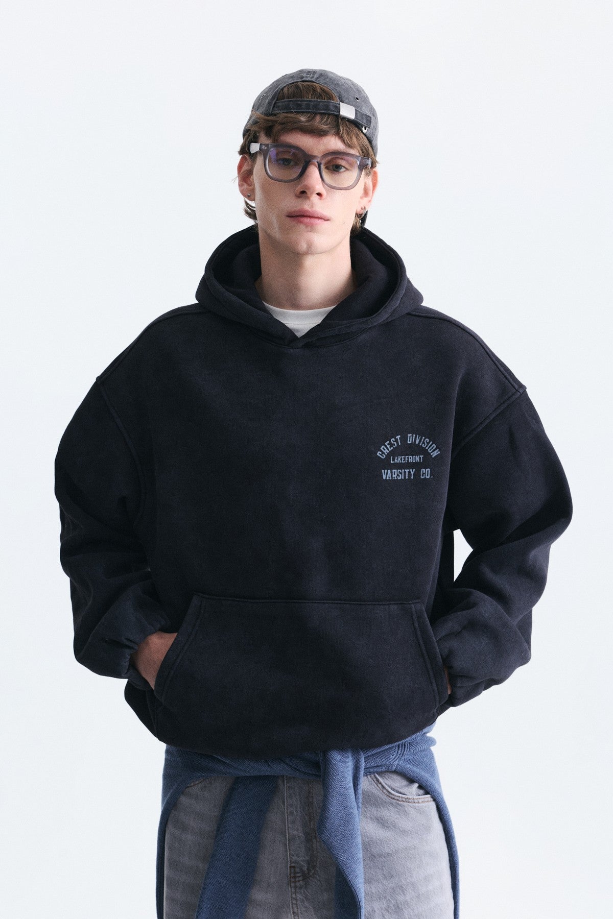 Oversize Baskılı Kapüşonlu Sweatshirt