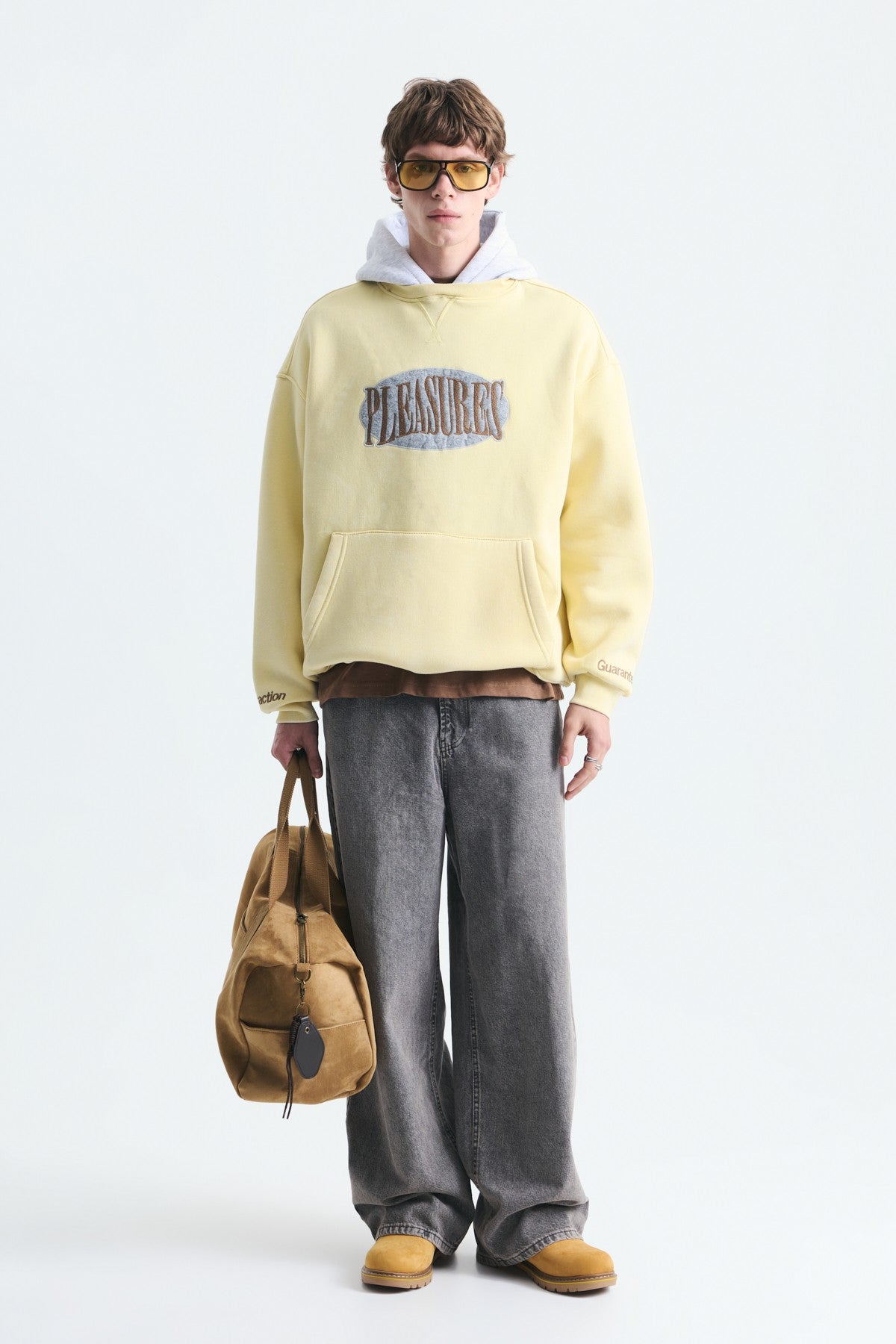 Oversize Baskılı Kapüşonlu Sweatshirt V70-266