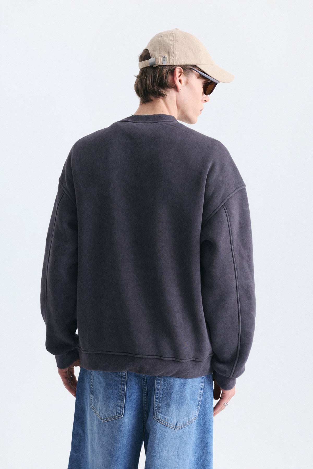 Oversize Bisiklet Yaka Sweatshirt