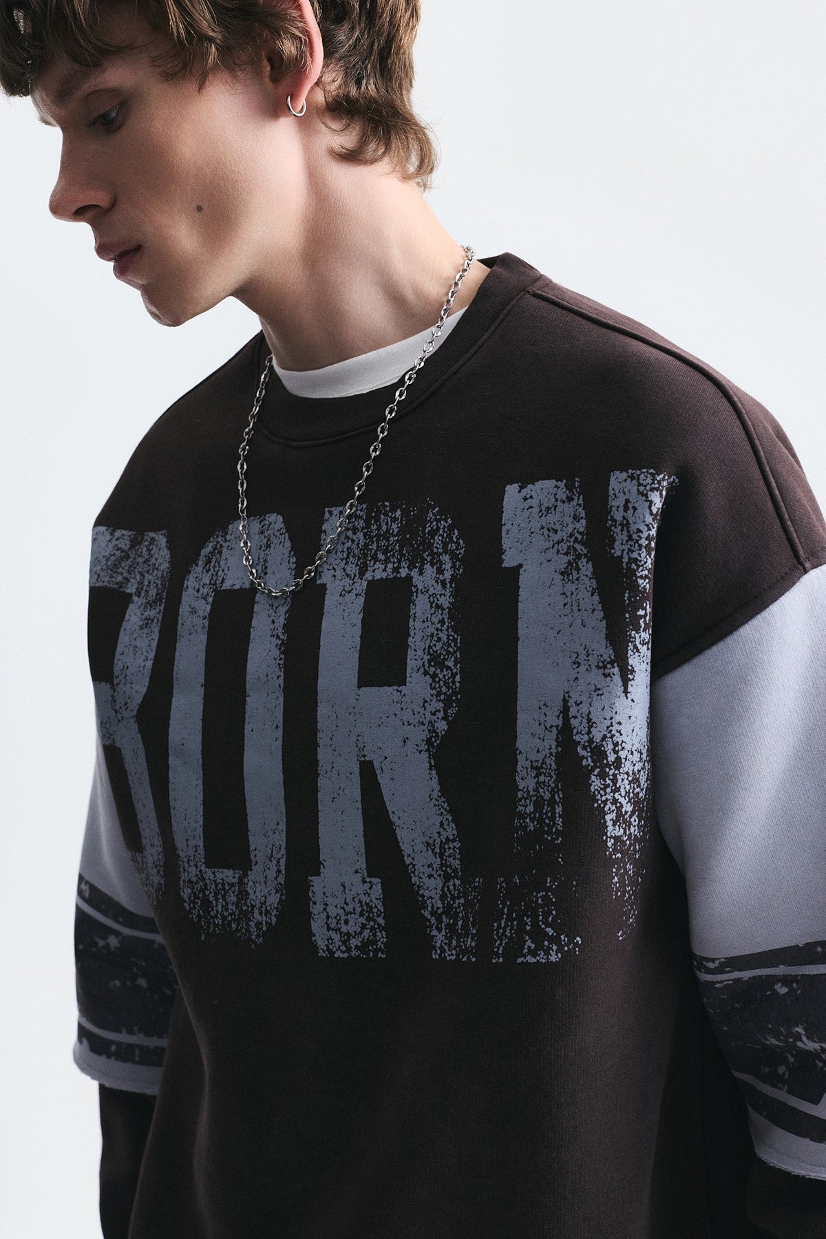 Oversize Çift Kollu Sweatshirt