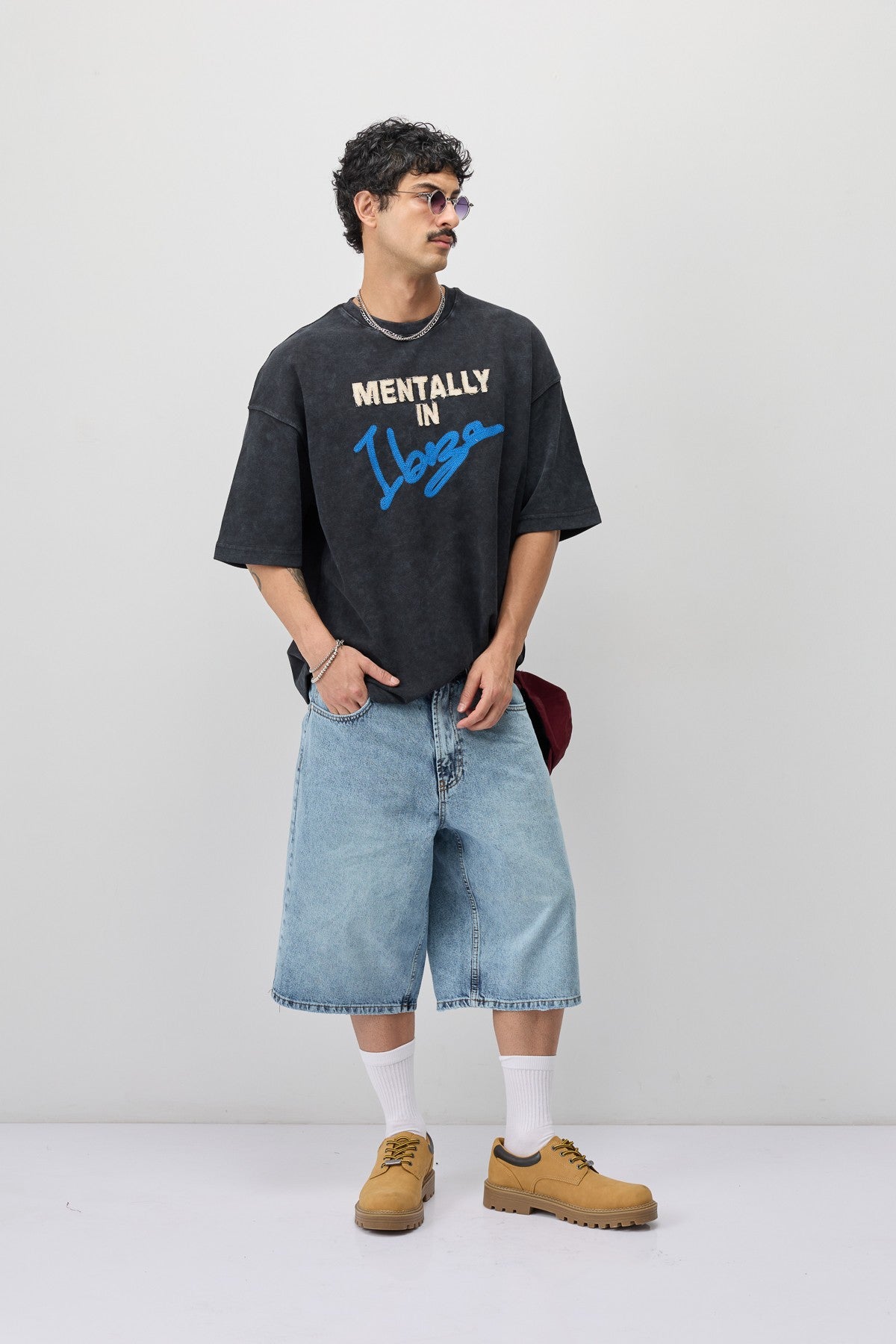 Oversize İBiza Baskılı Tişört
