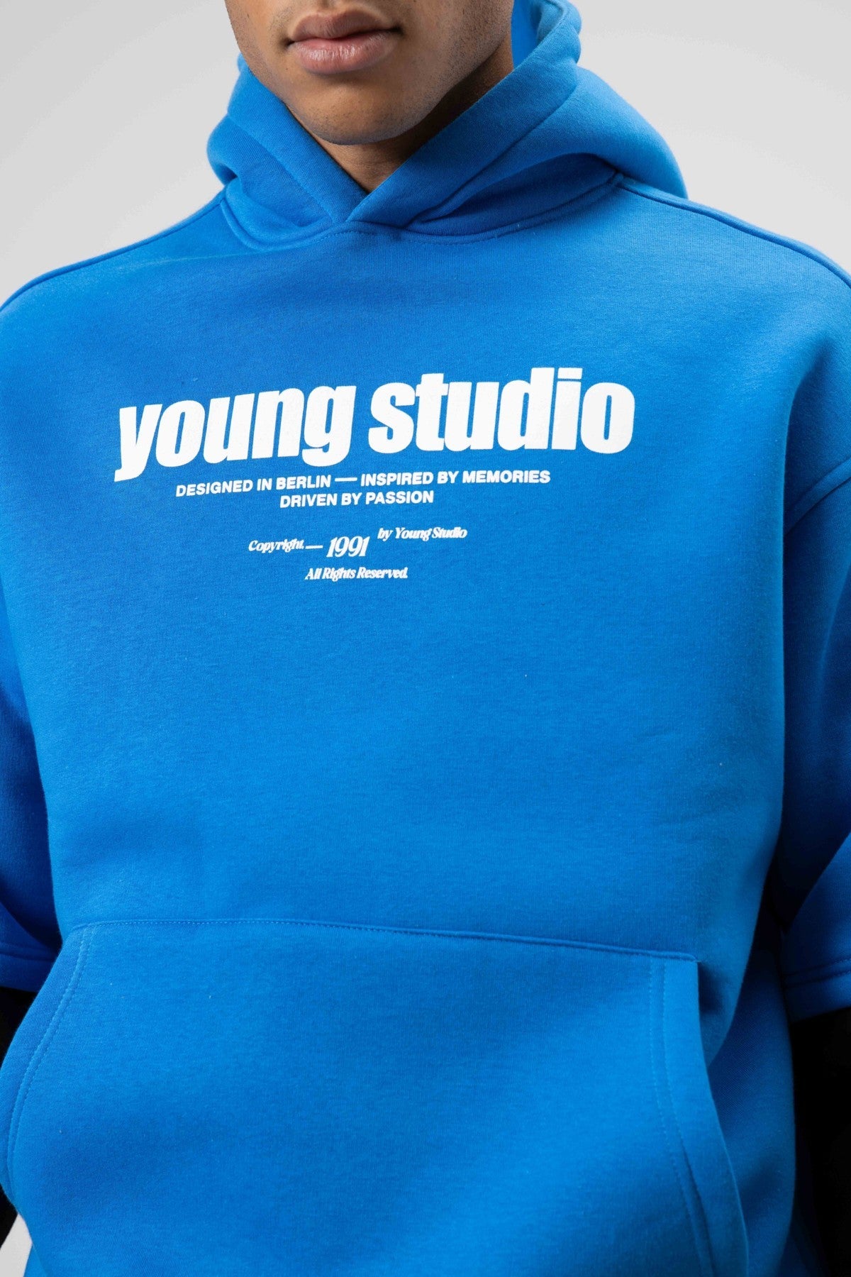 Oversize Baskılı Kapüşonlu Sweatshirt