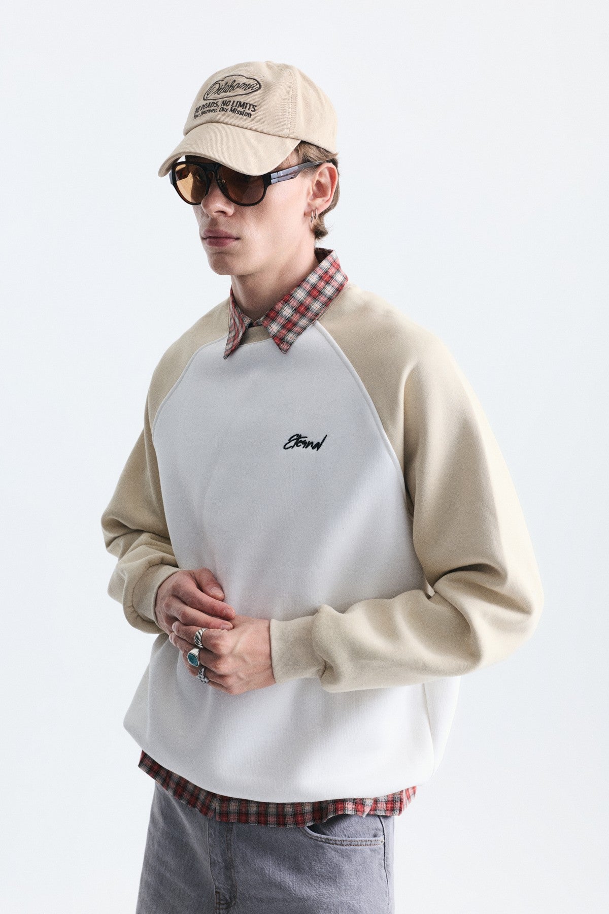 Oversize Renk Bloklu Sweatshirt