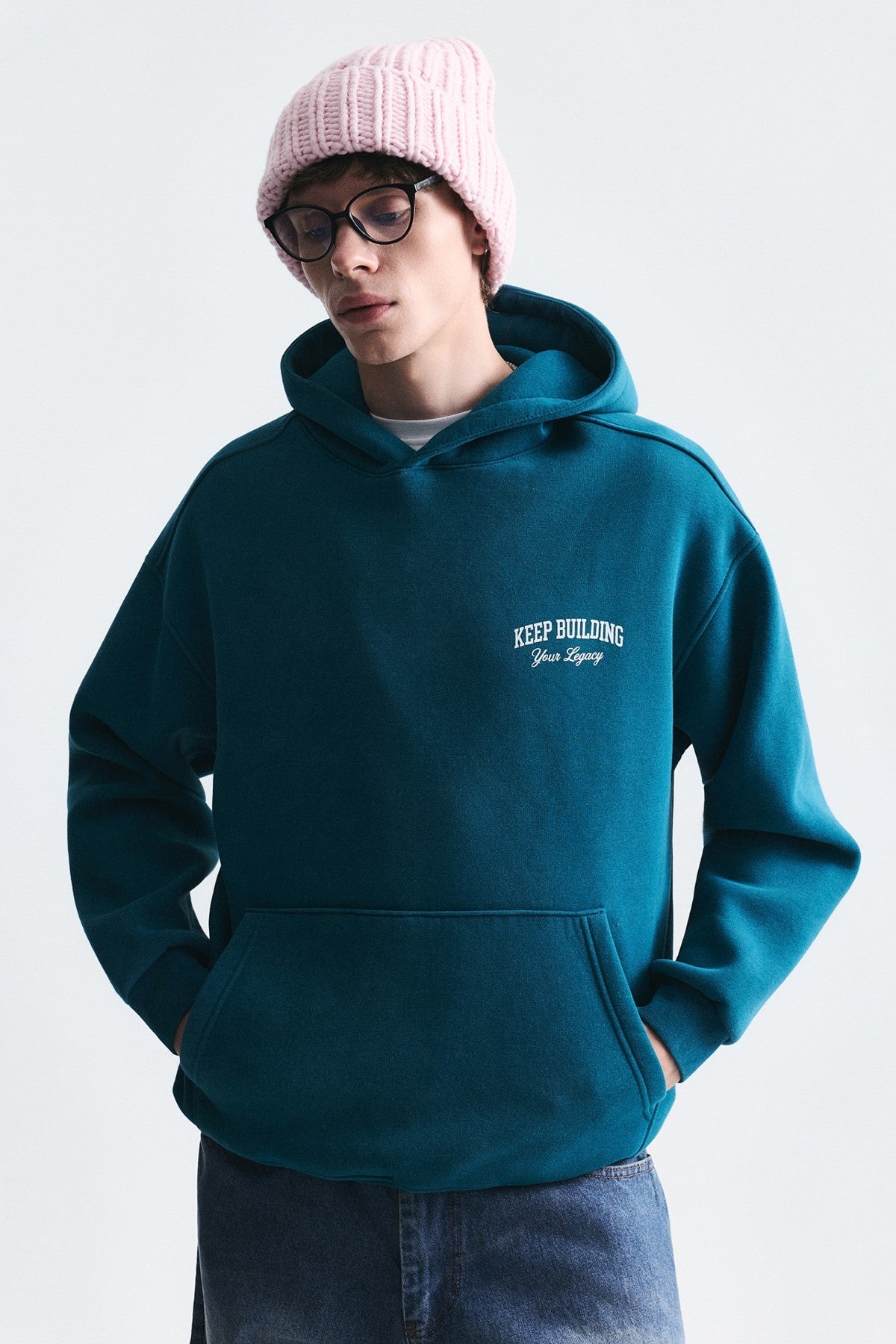 Oversize Yıkamalı Kapüşonlu Sweatshirt