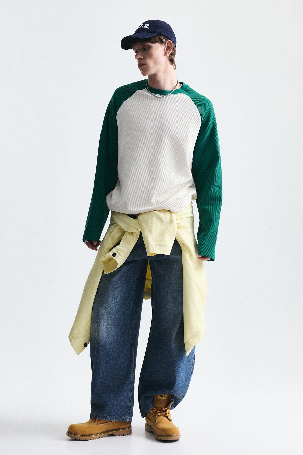 Renk Bloklu Dokulu Sweatshirt