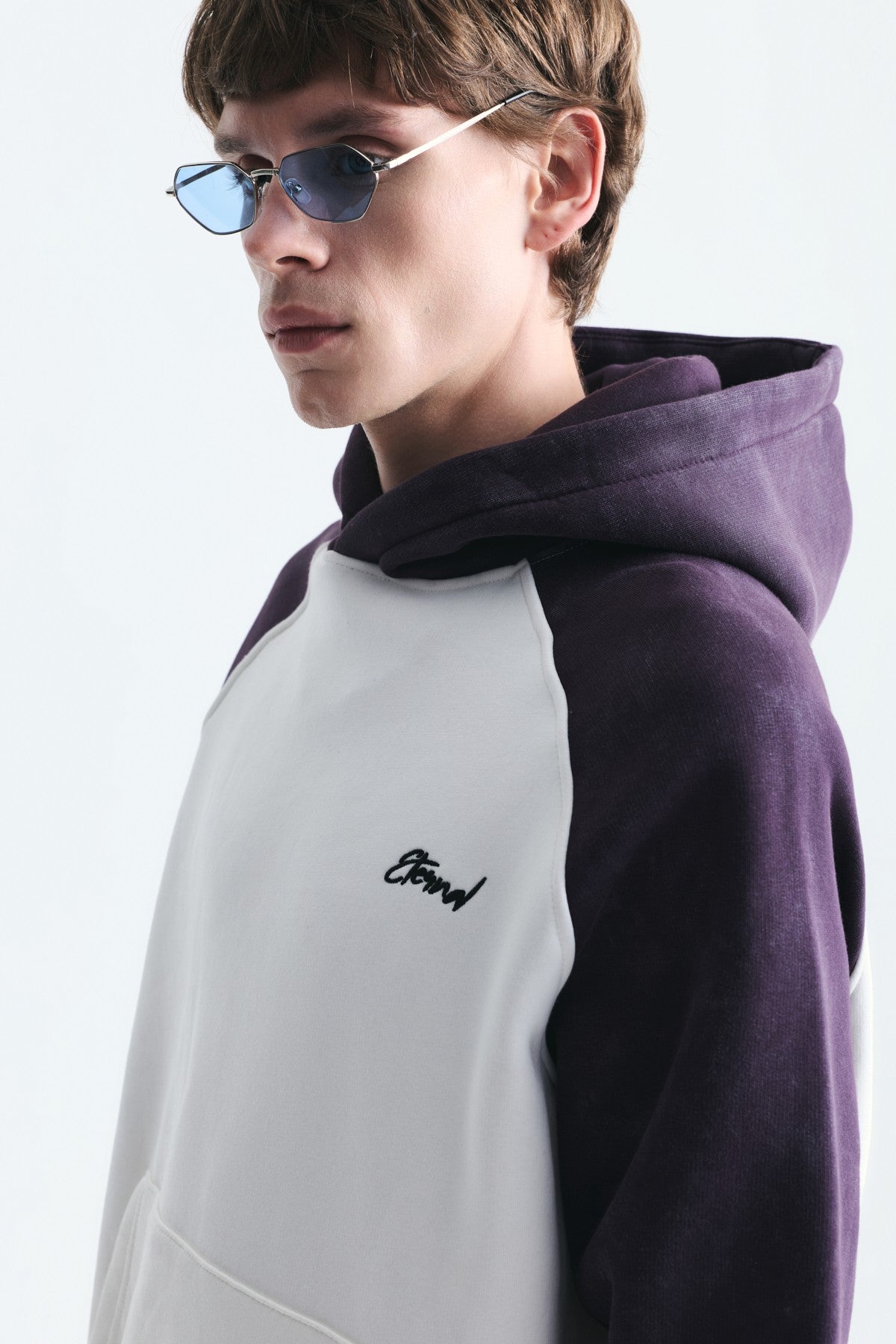 Renk Bloklu Kapüşonlu Sweatshirt