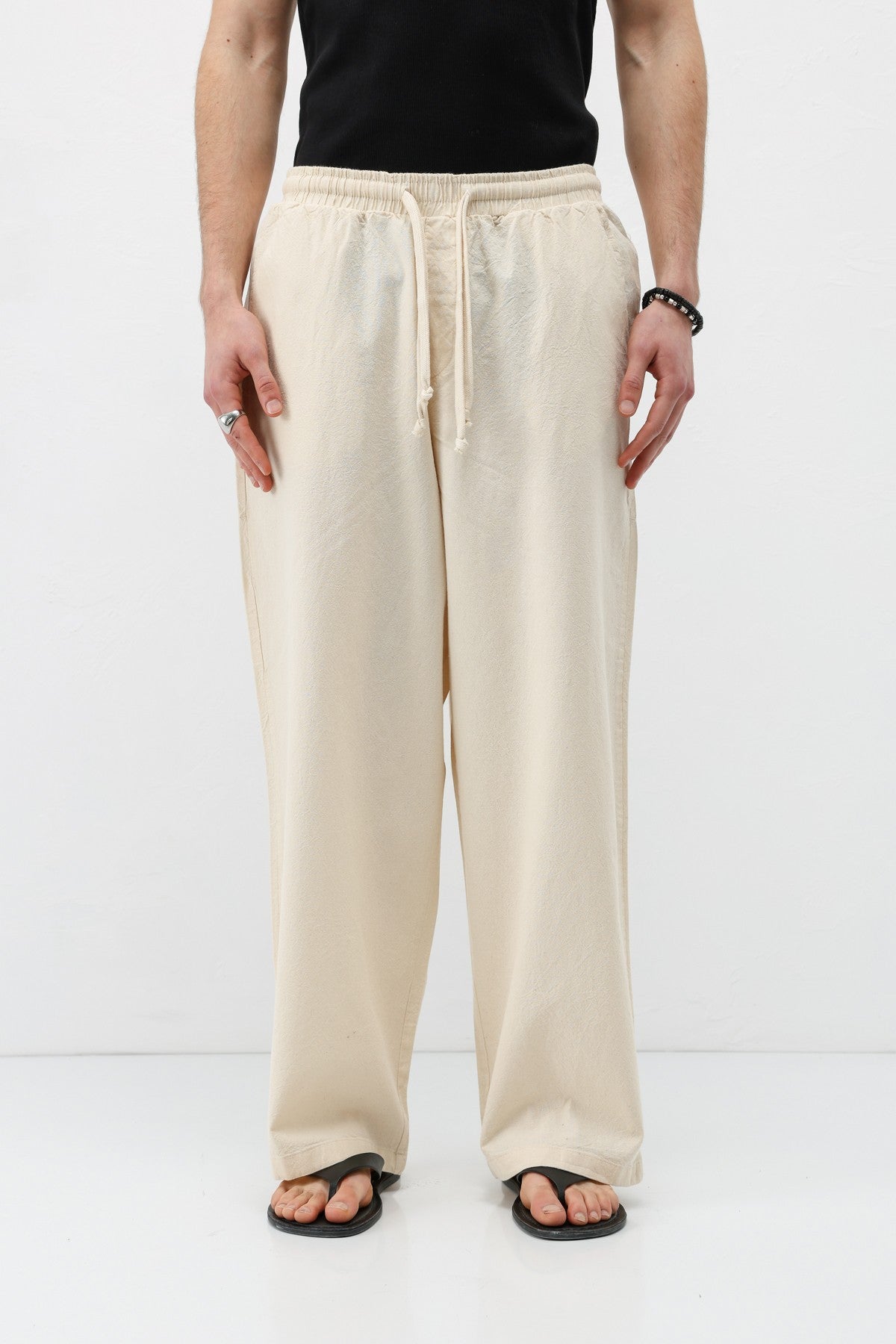Super Baggy Fit Keten Pantolon
