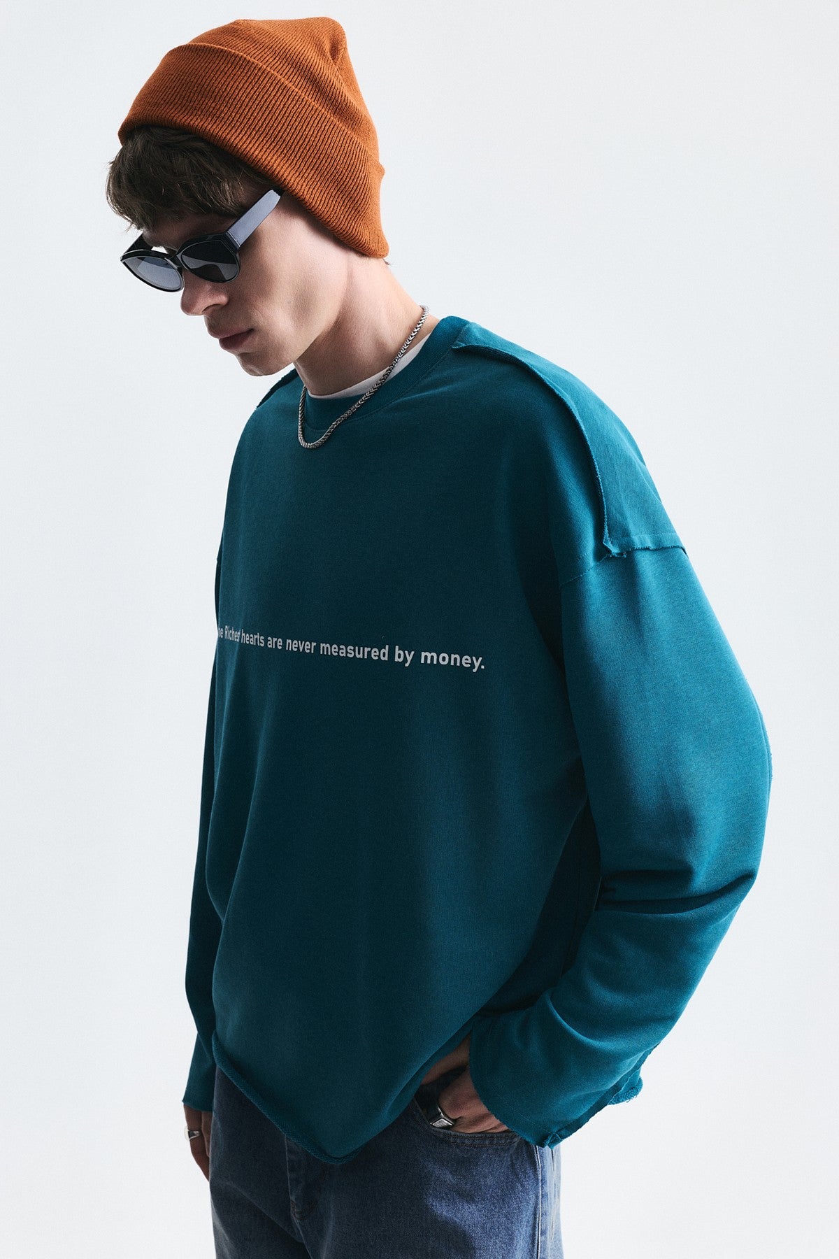 Oversize Yazılı Sweatshirt