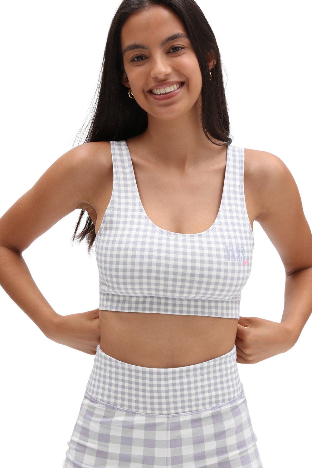 Vans-Mixed Up Gingham Bralette Languid Lavender-Crop Top-5-Milagron.com