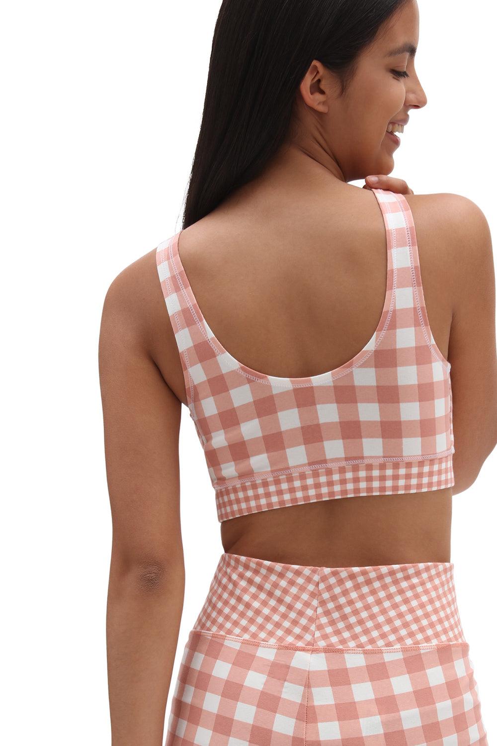 Vans-Mixed Up Gingham Bralette Rosette-Crop Top-2-Milagron.com