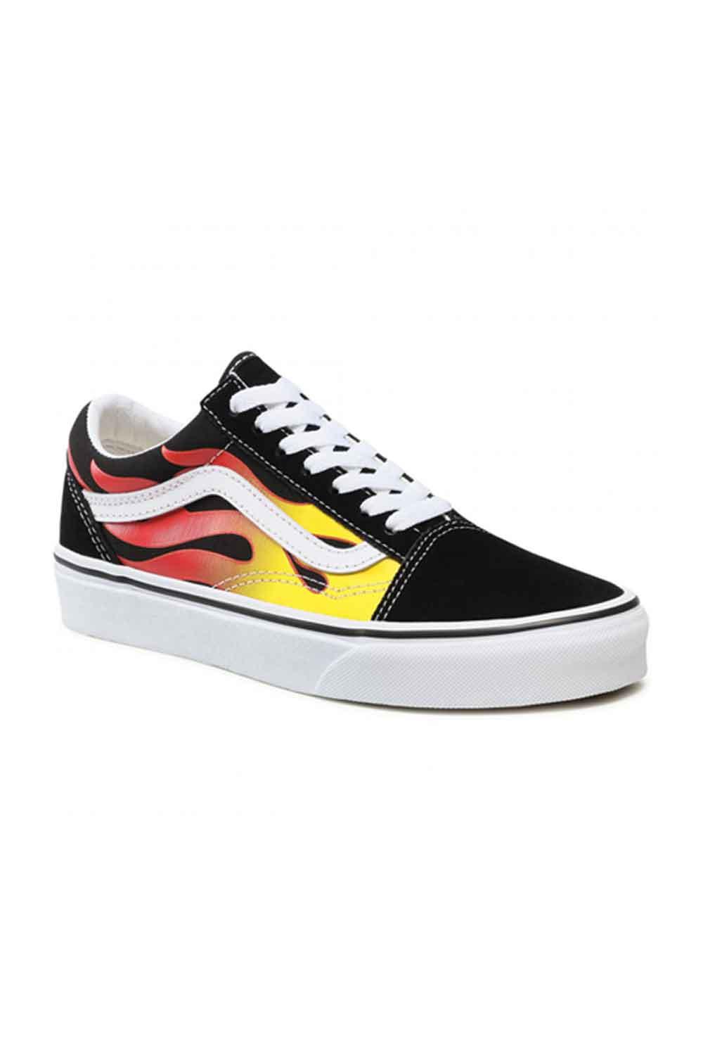 Vans-UA Old Skool (Flame) Black/Black/True White-Sneakers-2-Milagron.com