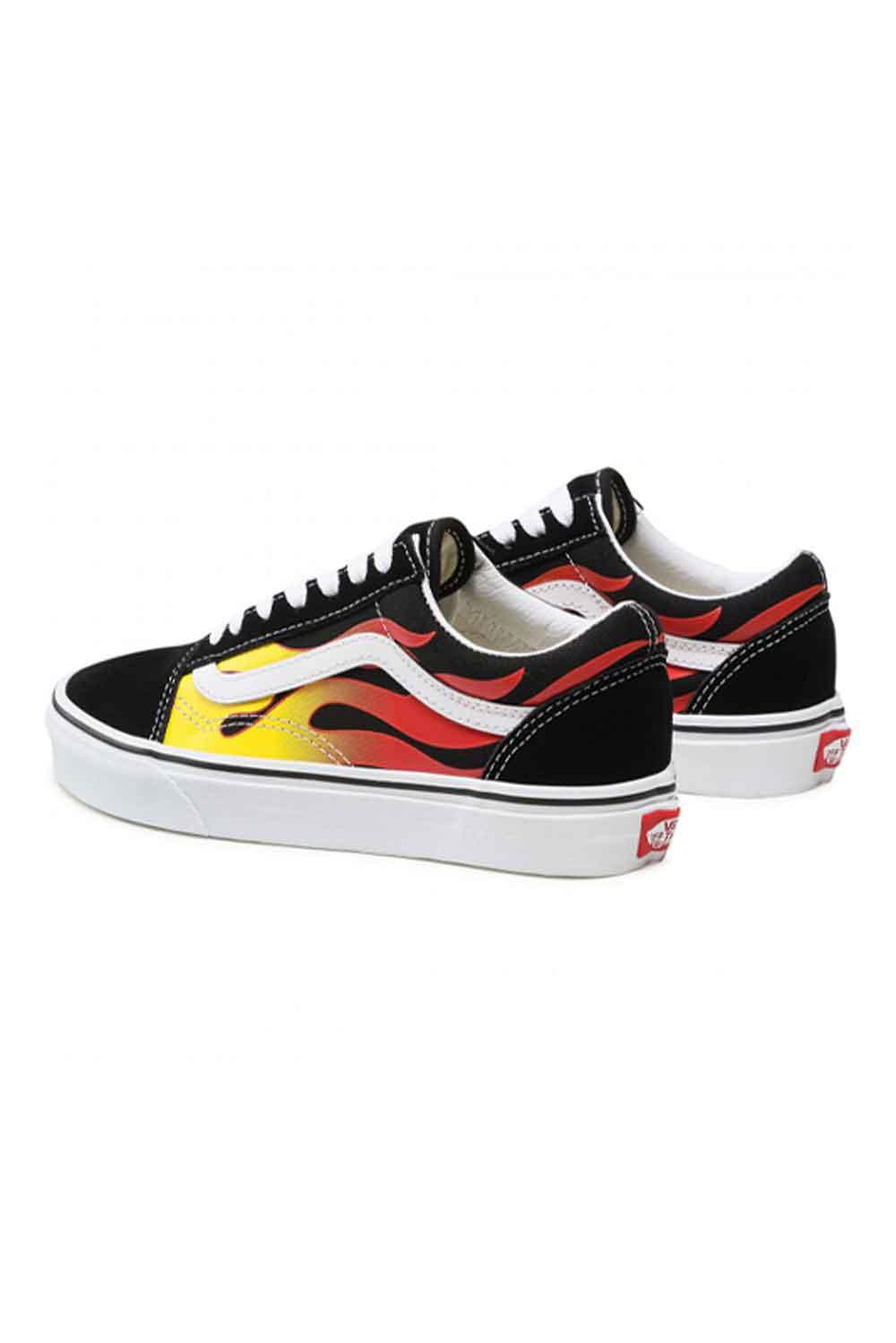Vans-UA Old Skool (Flame) Black/Black/True White-Sneakers-3-Milagron.com