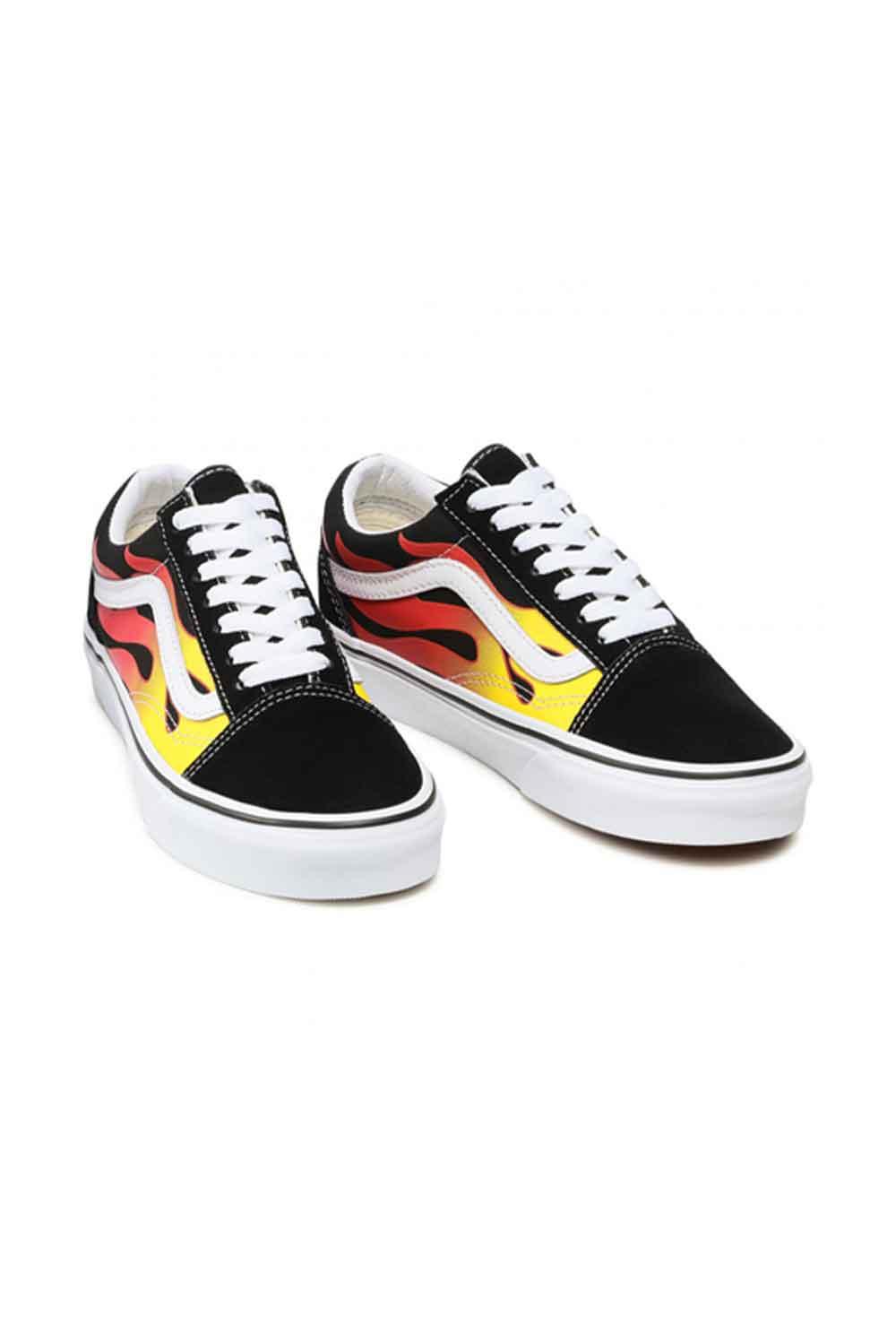 Vans-UA Old Skool (Flame) Black/Black/True White-Sneakers-5-Milagron.com