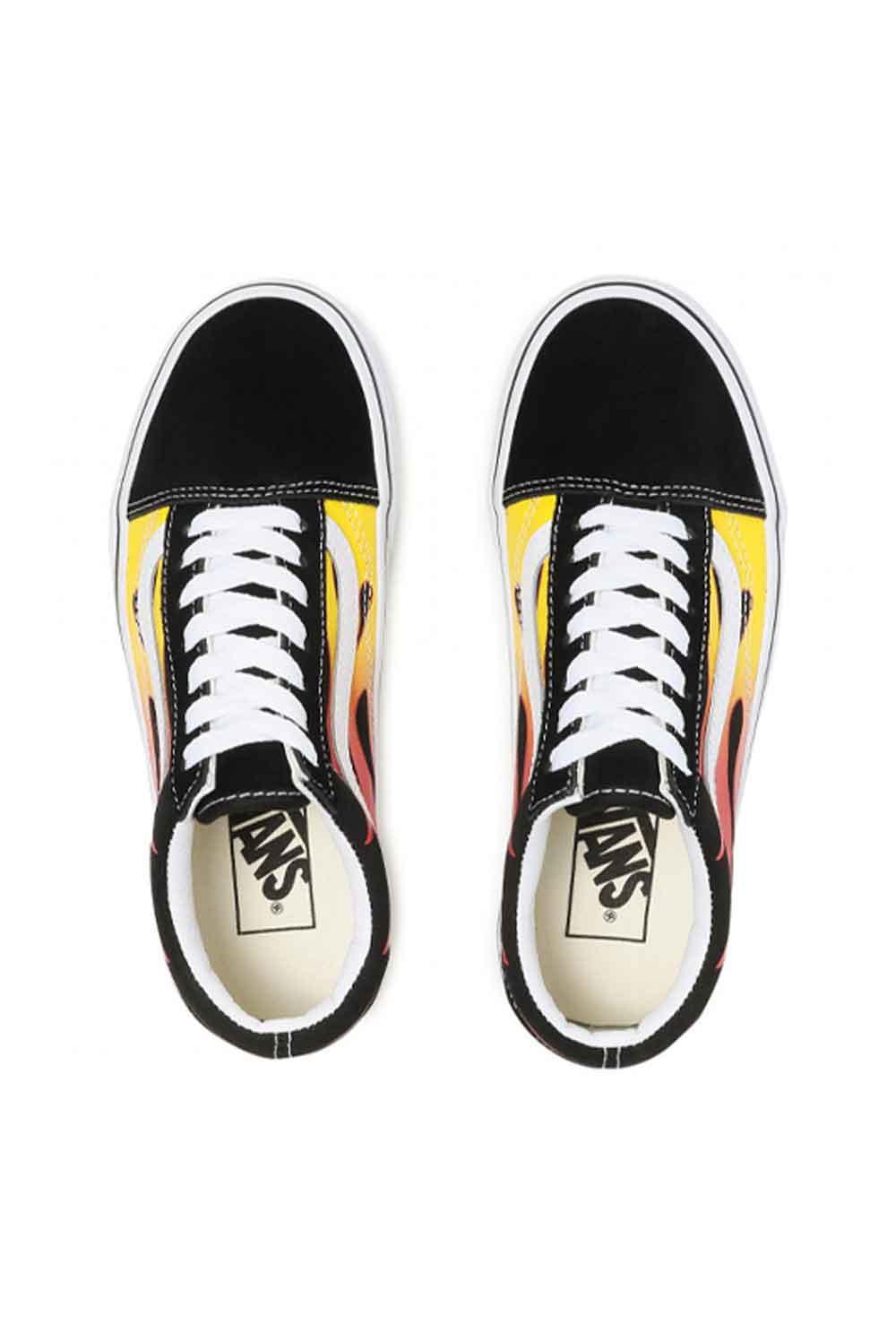 Vans-UA Old Skool (Flame) Black/Black/True White-Sneakers-6-Milagron.com