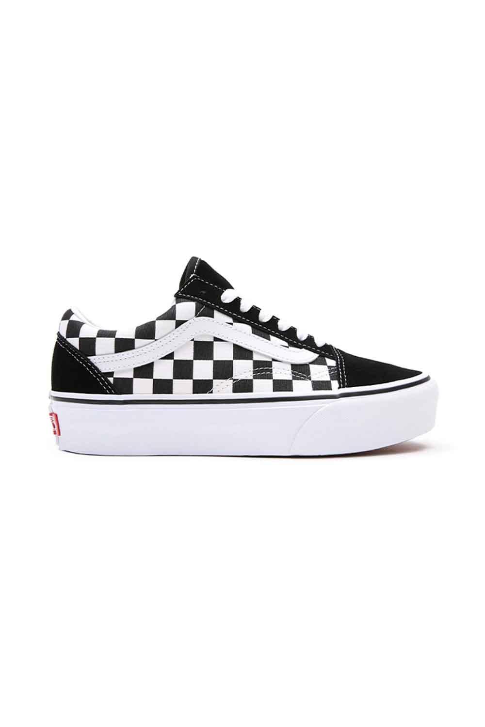 Vans-UA Old Skool Platform Checkerboard Black/True White-Sneakers-1-Milagron.com