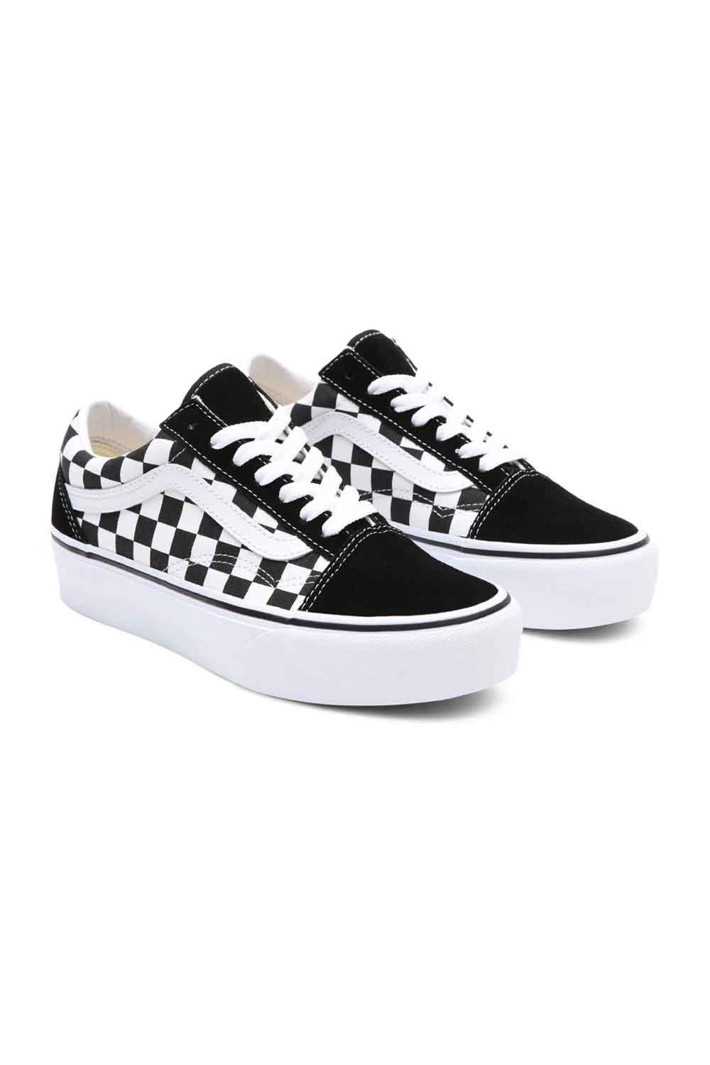 Vans-UA Old Skool Platform Checkerboard Black/True White-Sneakers-2-Milagron.com