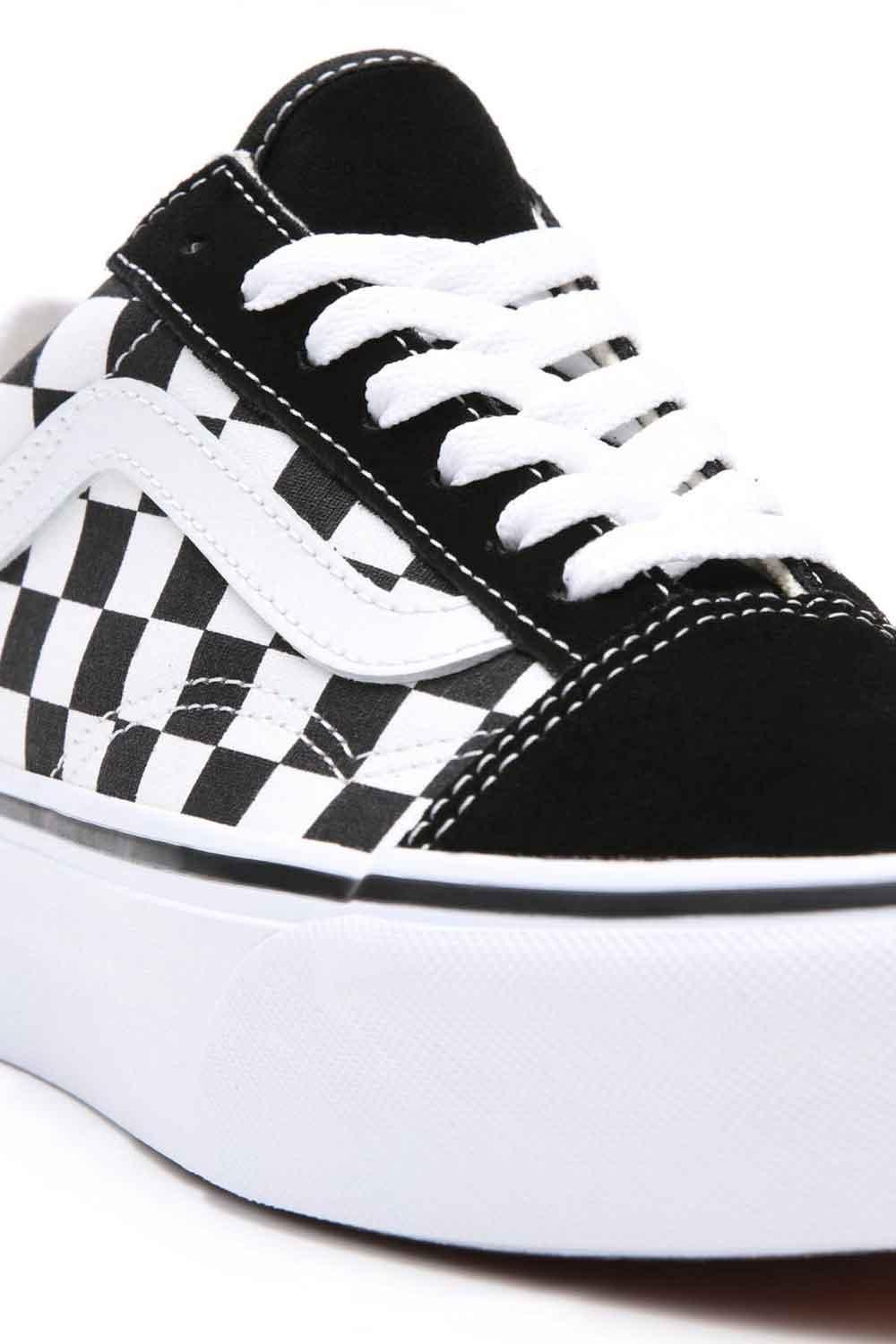 Vans-UA Old Skool Platform Checkerboard Black/True White-Sneakers-6-Milagron.com