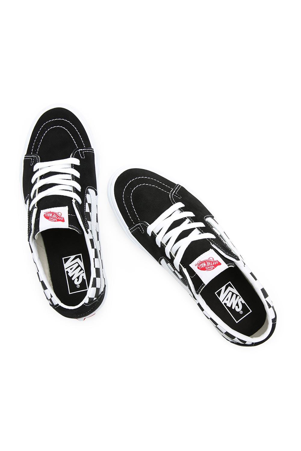 Vans-UA SK8-Low Canvas Suede Black Checkerboard-Sneakers-2-Milagron.com