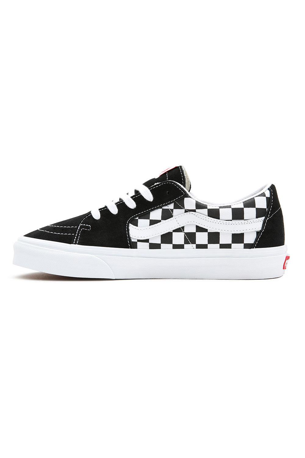 Vans-UA SK8-Low Canvas Suede Black Checkerboard-Sneakers-4-Milagron.com