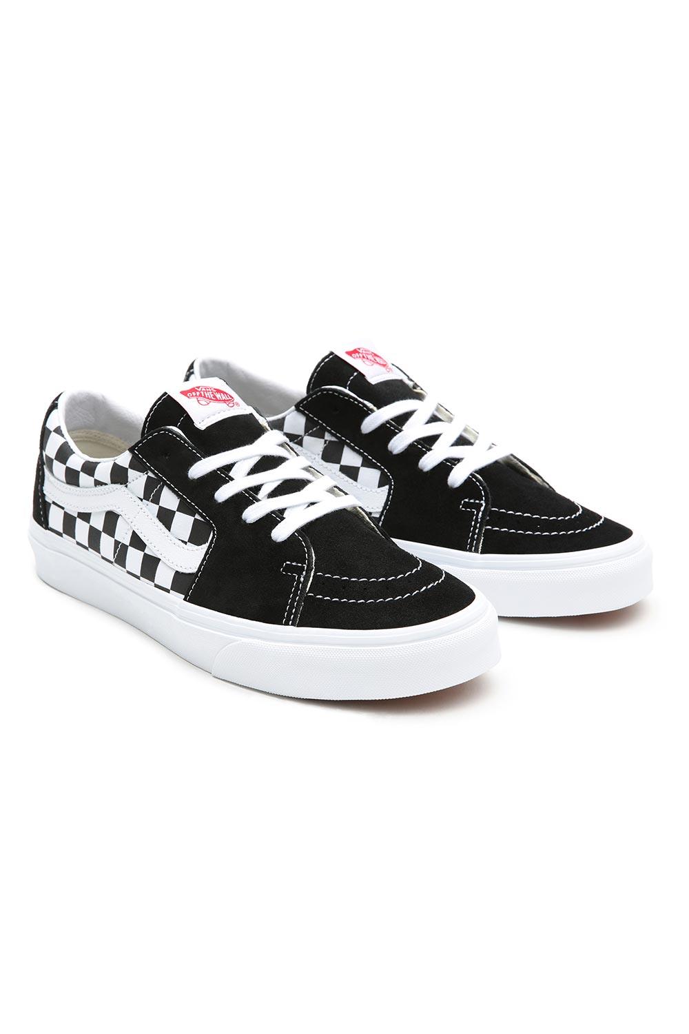 Vans-UA SK8-Low Canvas Suede Black Checkerboard-Sneakers-7-Milagron.com