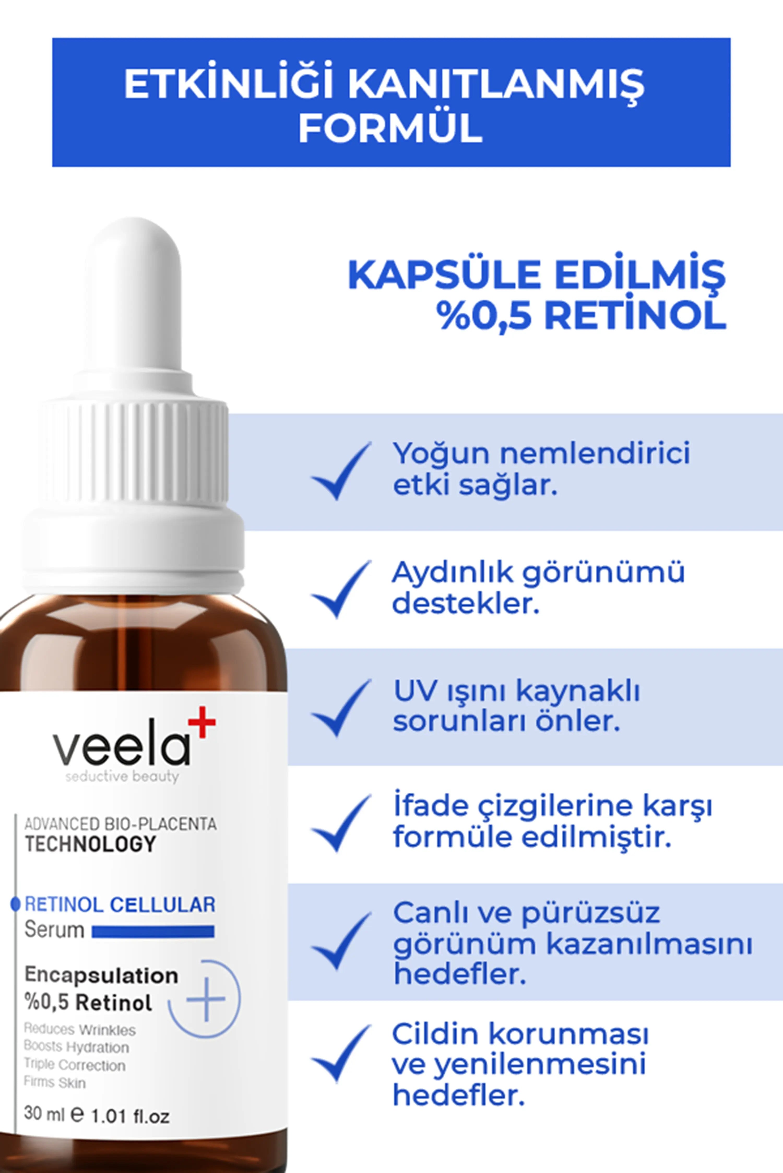 Yaşlanma Karşıtı Ve Kırışıklık Giderici, Onarıcı Retinol Cellular Serum