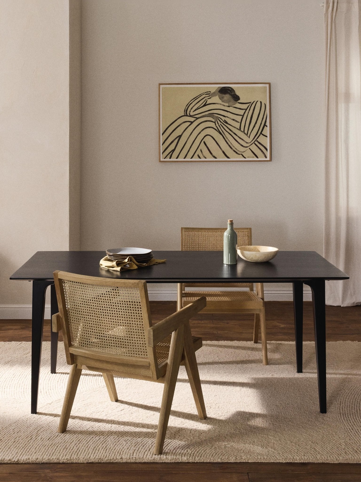 Archie Masif Mangooğacı Yemek Masası Siyah Lake Modern Tasarım