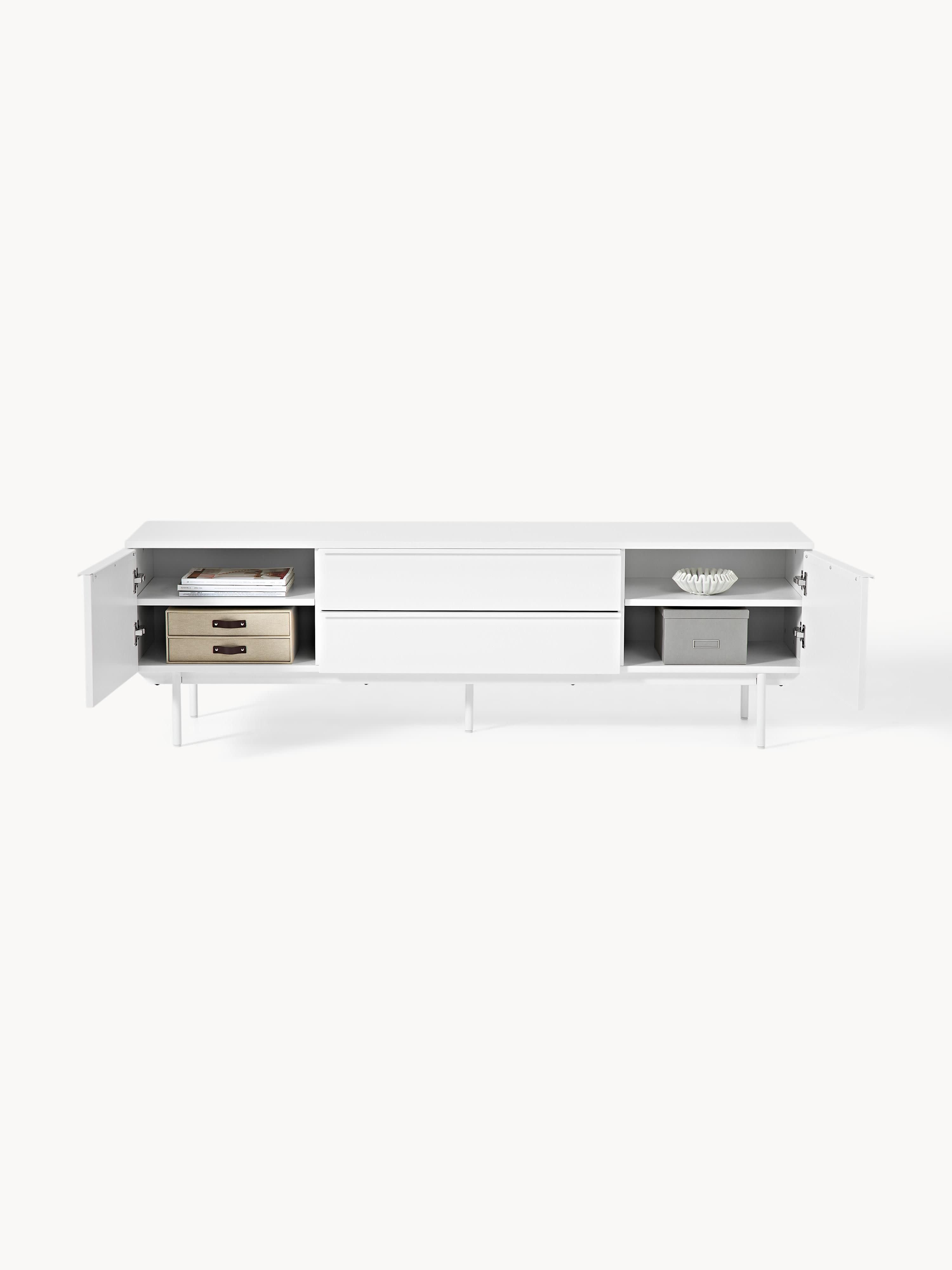 Elona Tv Sehpası 180 Cm Modern Mat Beyaz Tasarım