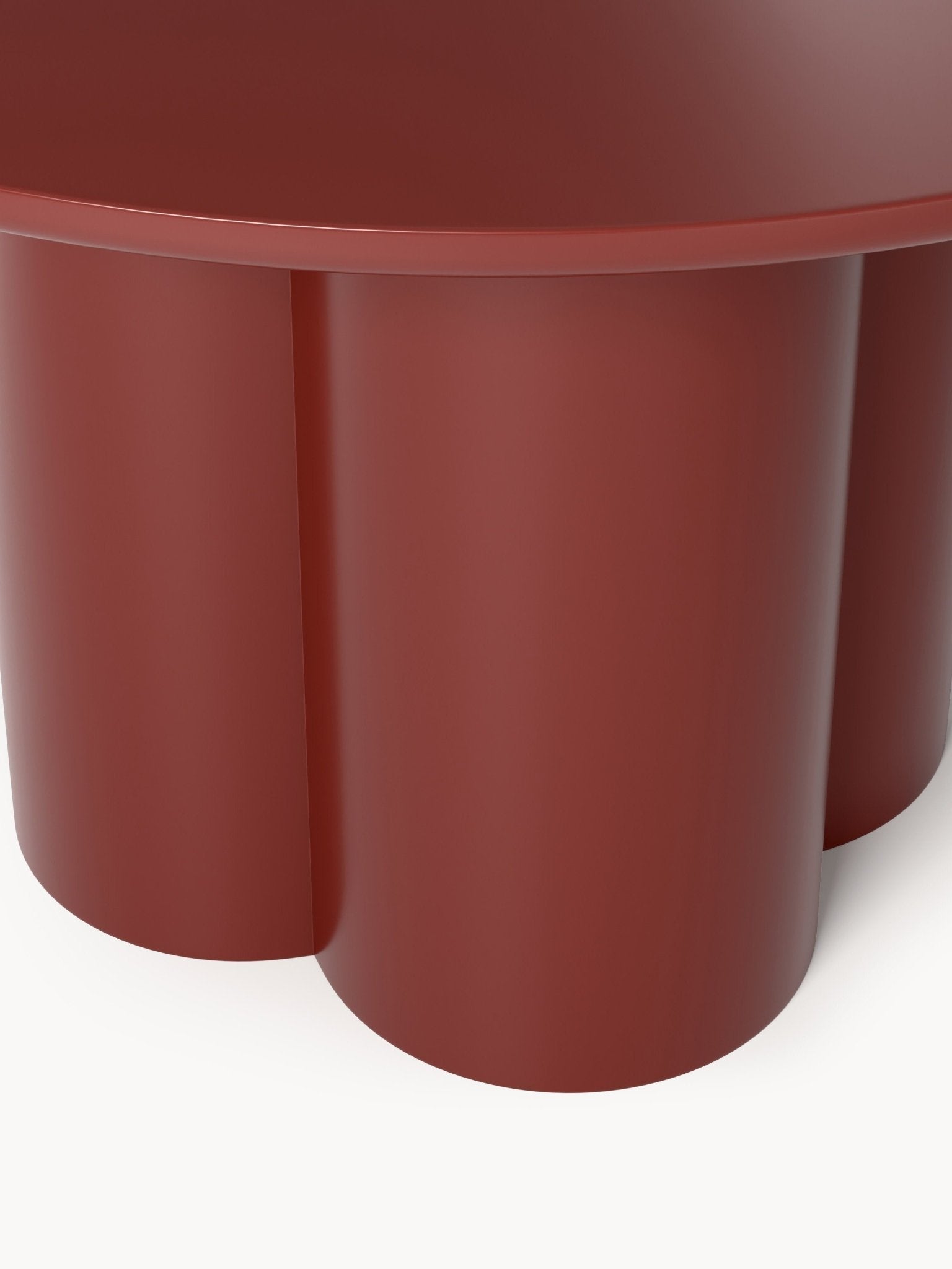 Keva Modern Yuvarlak Yemek Masası 120 Cm Şarap Kırmızısı