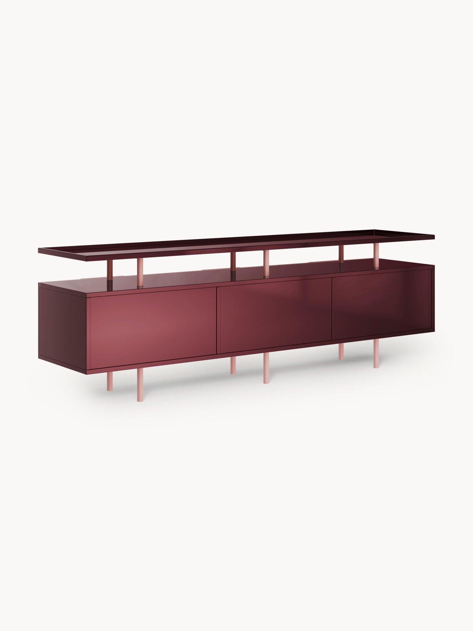 Lennie Yüksek Parlaklıklı Modern Dressoir Bordeaux 180Cm