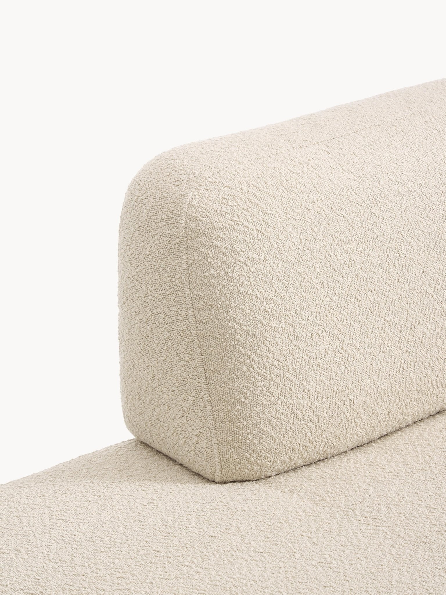 Lilo Modern Bouclé Şezlong, 205 Cm, Lüks Oturma Grubu, Bej