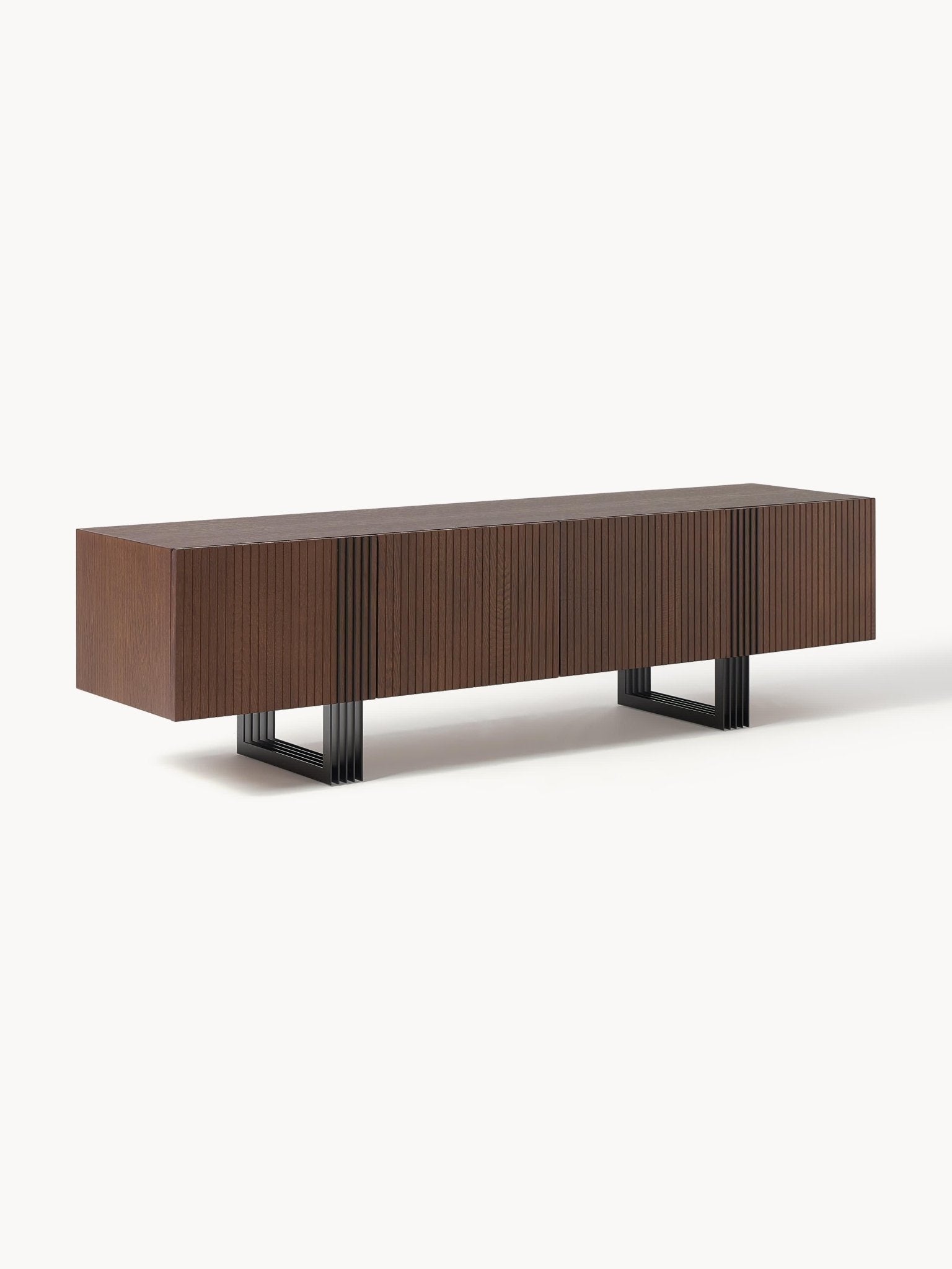 Ross Ahşap Tv Ünitesi - Modern Ve Şık Tasarımlı 180 Cm Koyu Kahverengi
