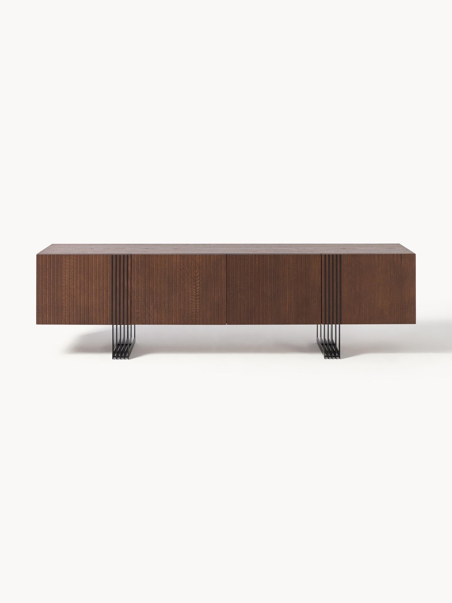 Ross Ahşap Tv Ünitesi - Modern Ve Şık Tasarımlı 180 Cm Koyu Kahverengi