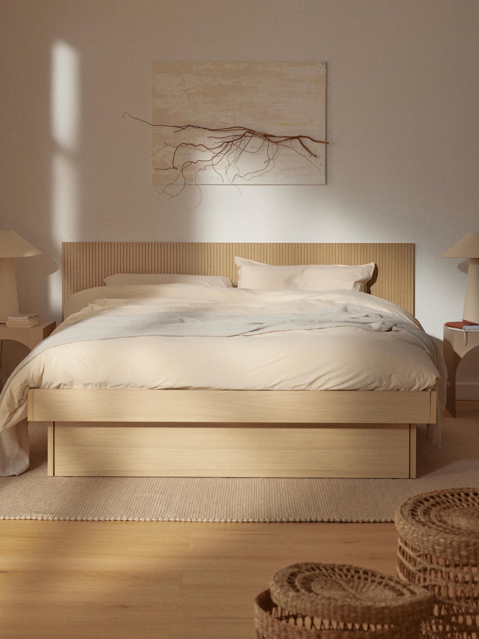 Çekmeceli Ahşap Yatak: Sato Lüks Tasarım 140X200 Cm