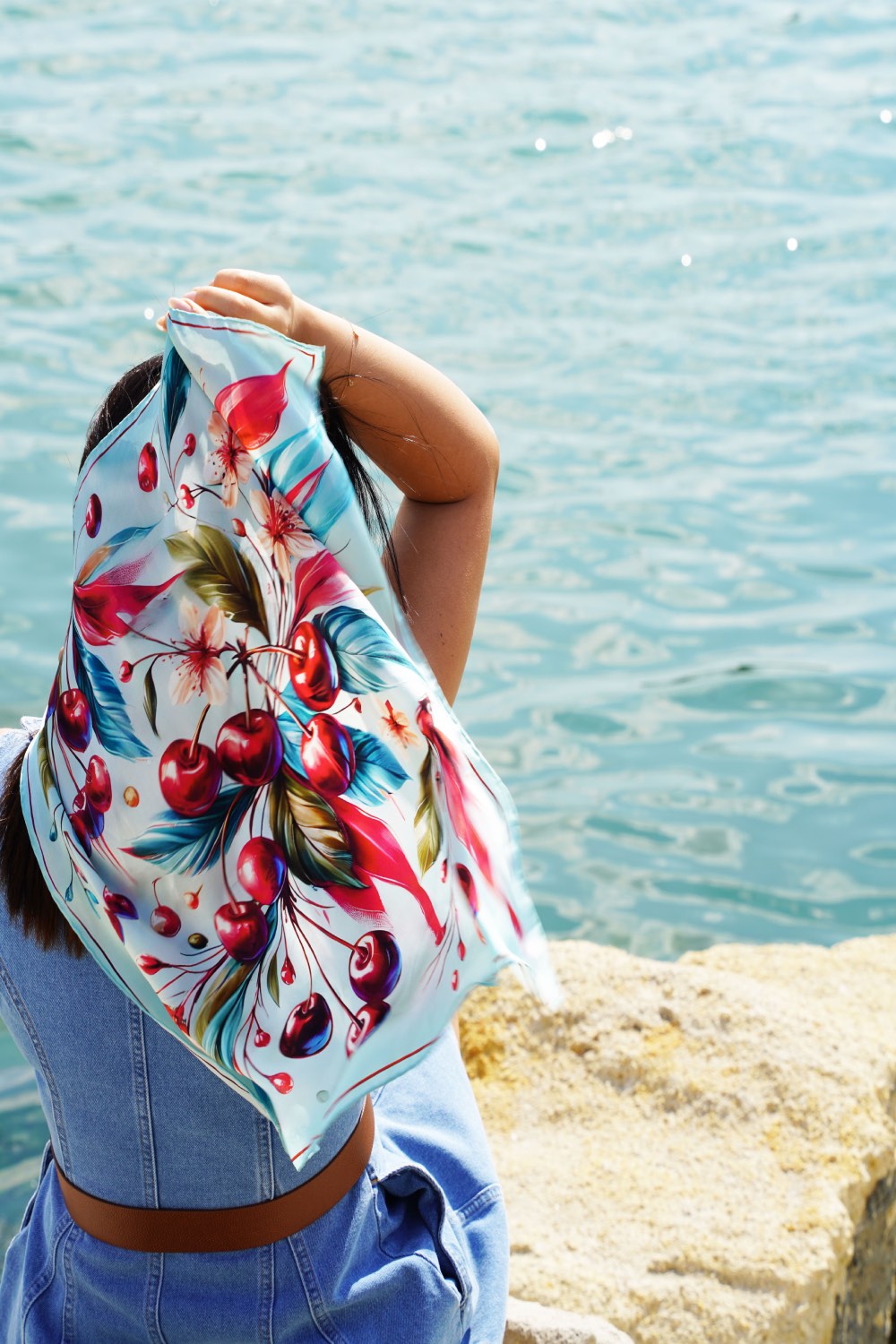 Cherry Whisper %100 İpek Fular - 0