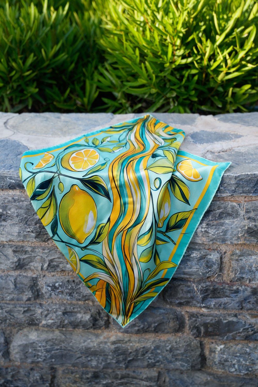 Lemon Daze %100 İpek Fular - 1