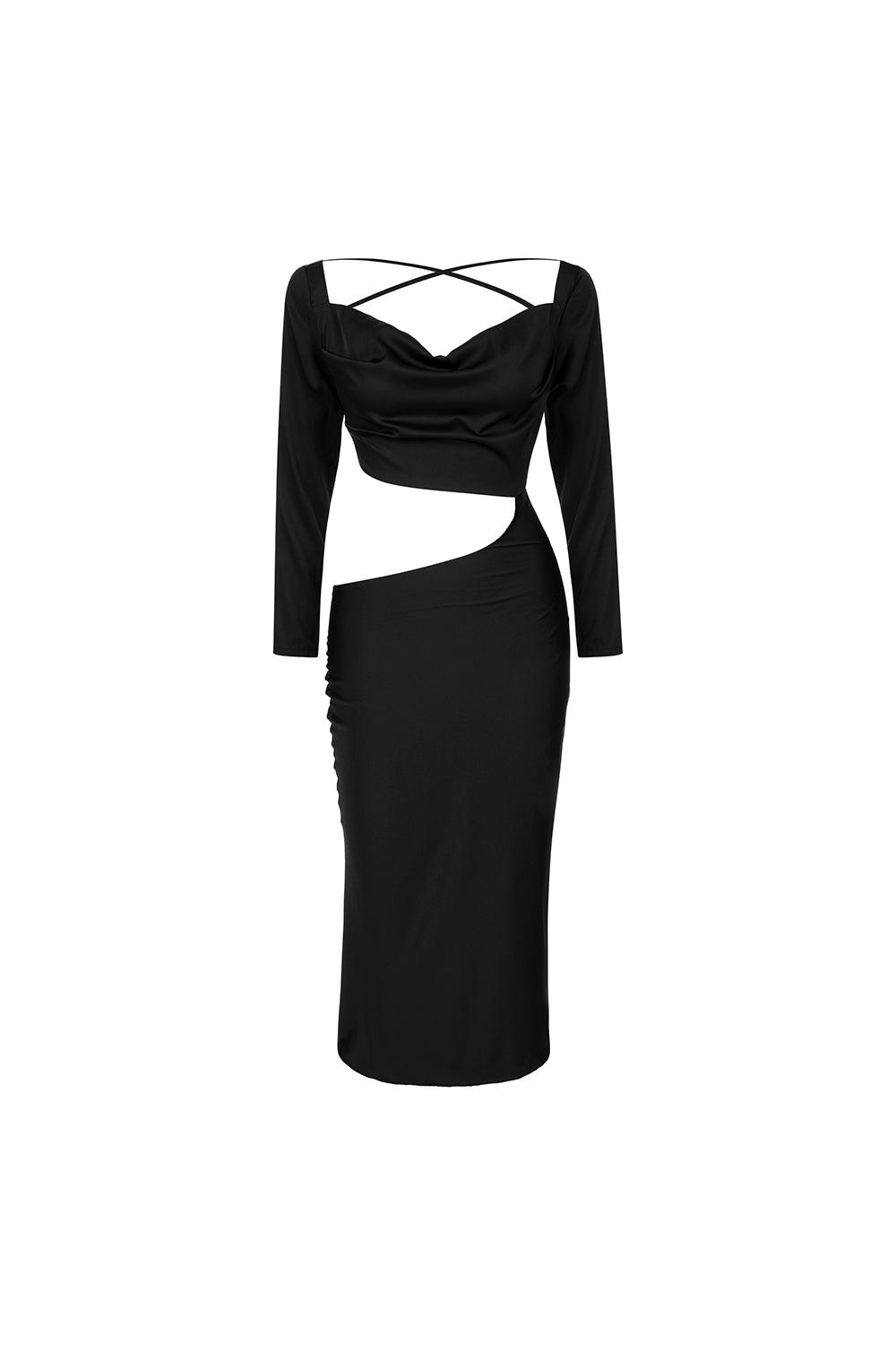 Veryself-Onyx Cut-out Dress-Elbise-1-Milagron.com
