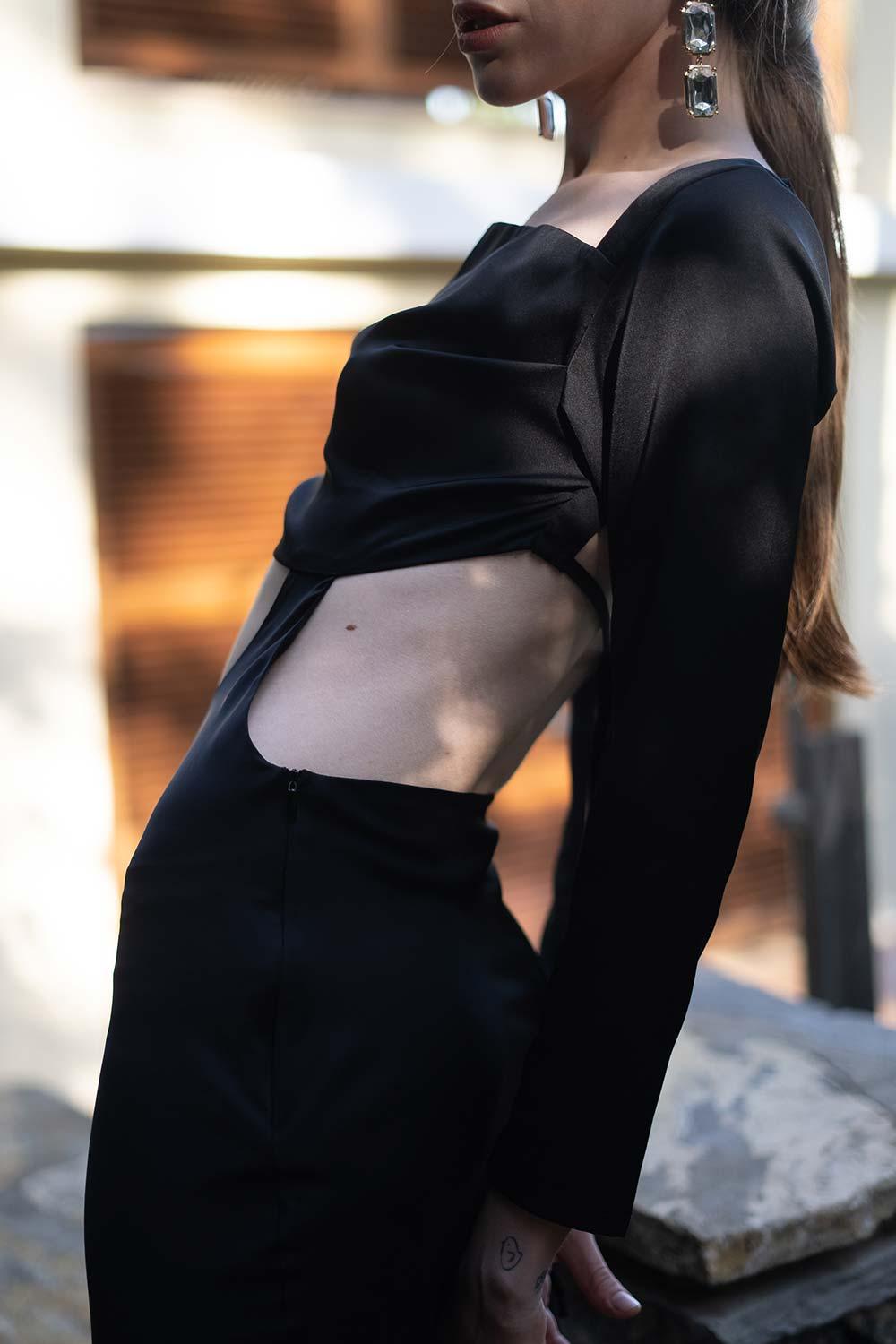 Veryself-Onyx Cut-out Dress-Elbise-8-Milagron.com