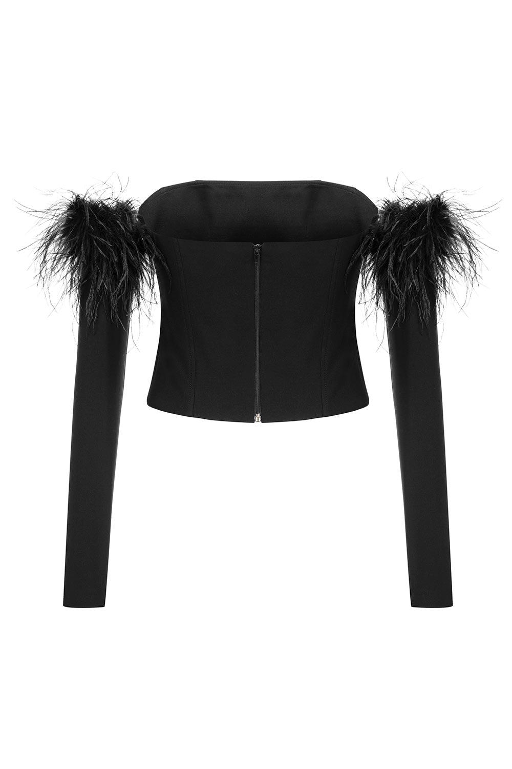 Veryself-Perception Feathered Corset-Top-3-Milagron.com