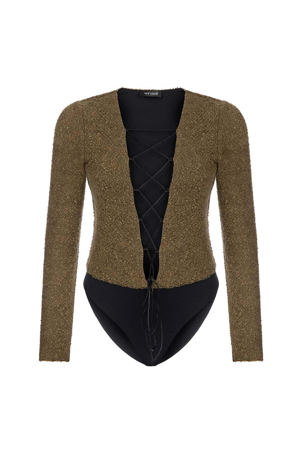 Veryself-Tuscan Bodysuit - Kahverengi-Top-1-Milagron.com