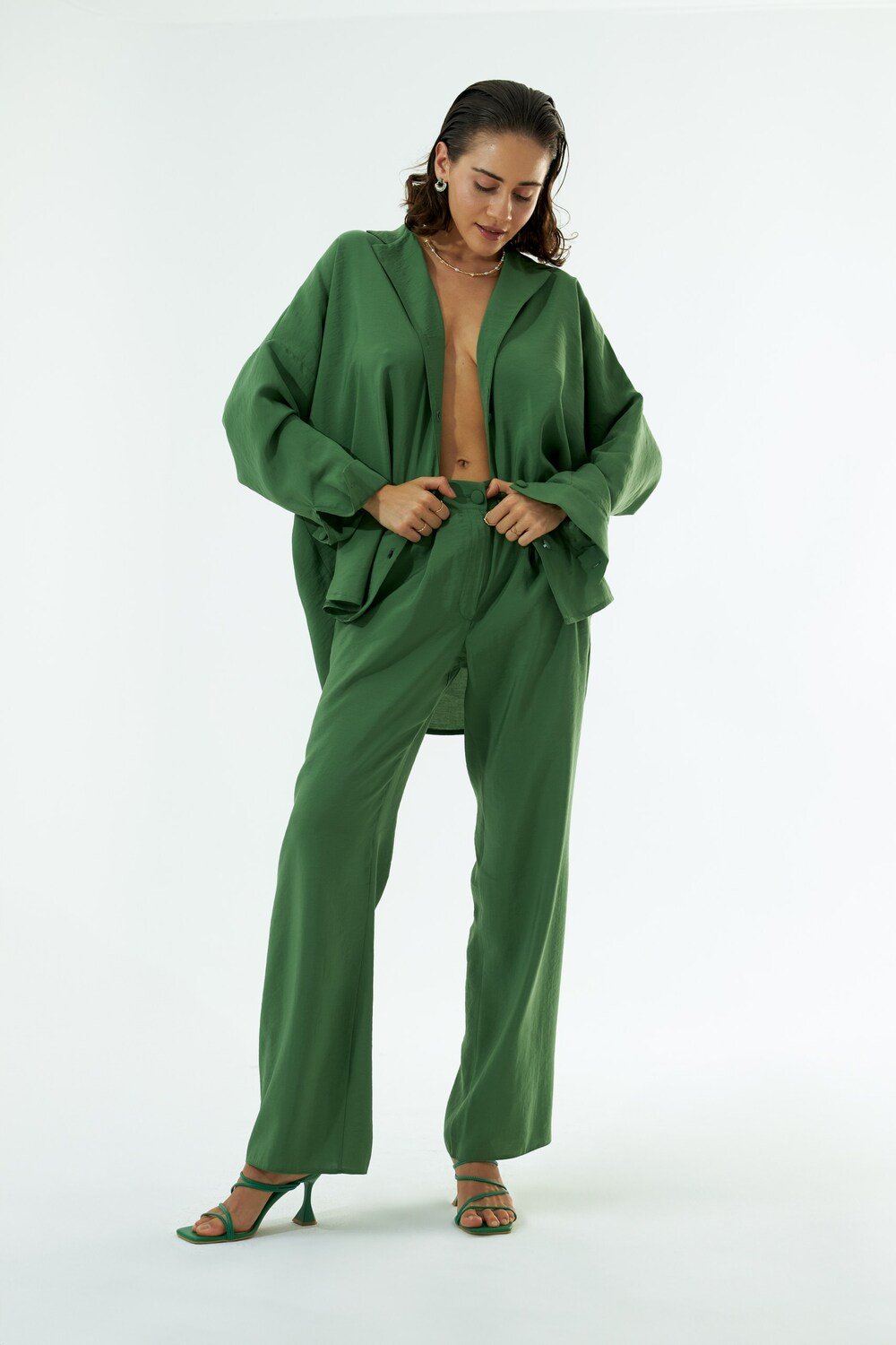 Vifafi-Flora Yeşil Palazzo Pantolon-Pantolon-1-Milagron.com