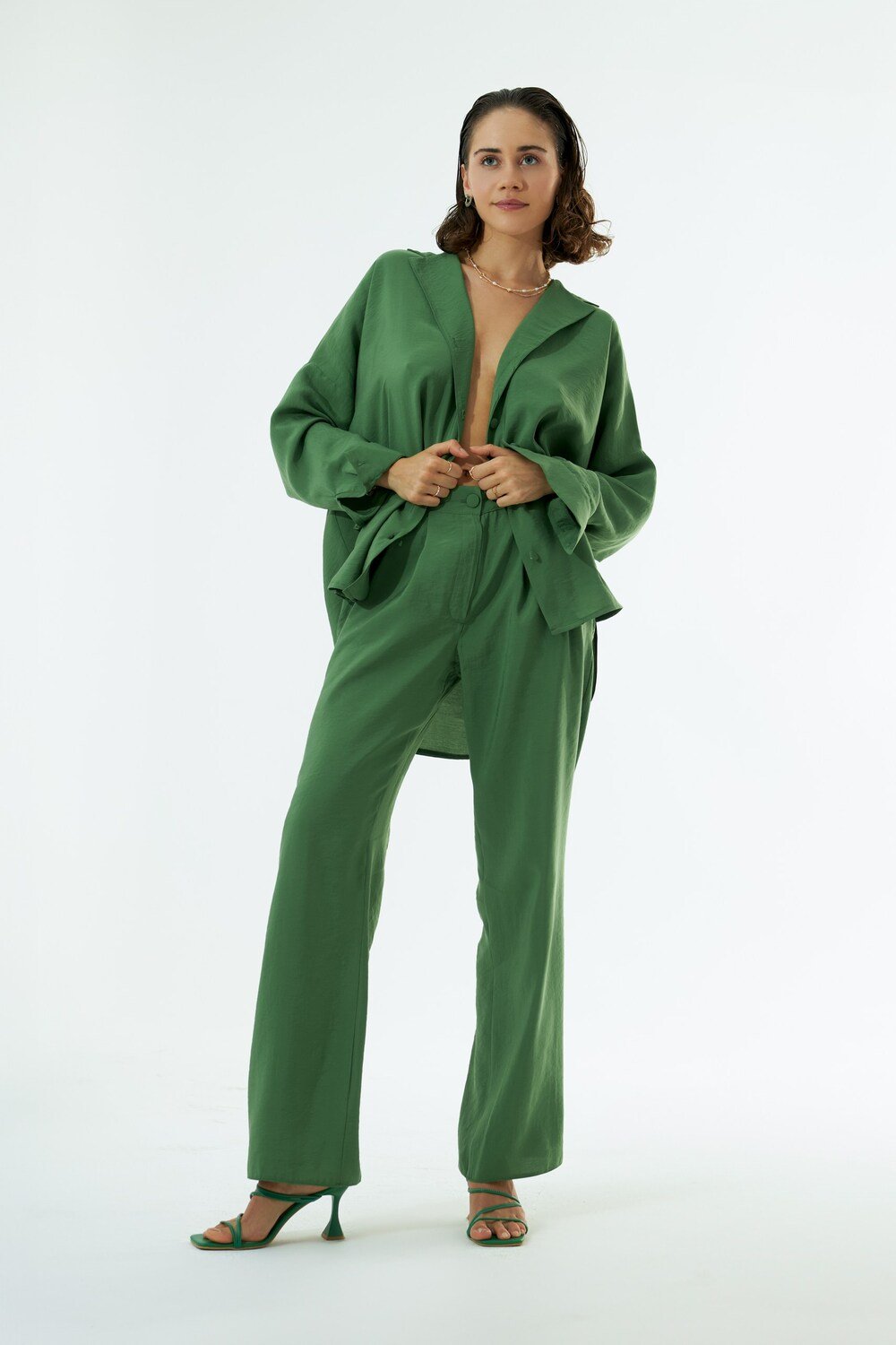 Vifafi-Flora Yeşil Palazzo Pantolon-Pantolon-2-Milagron.com