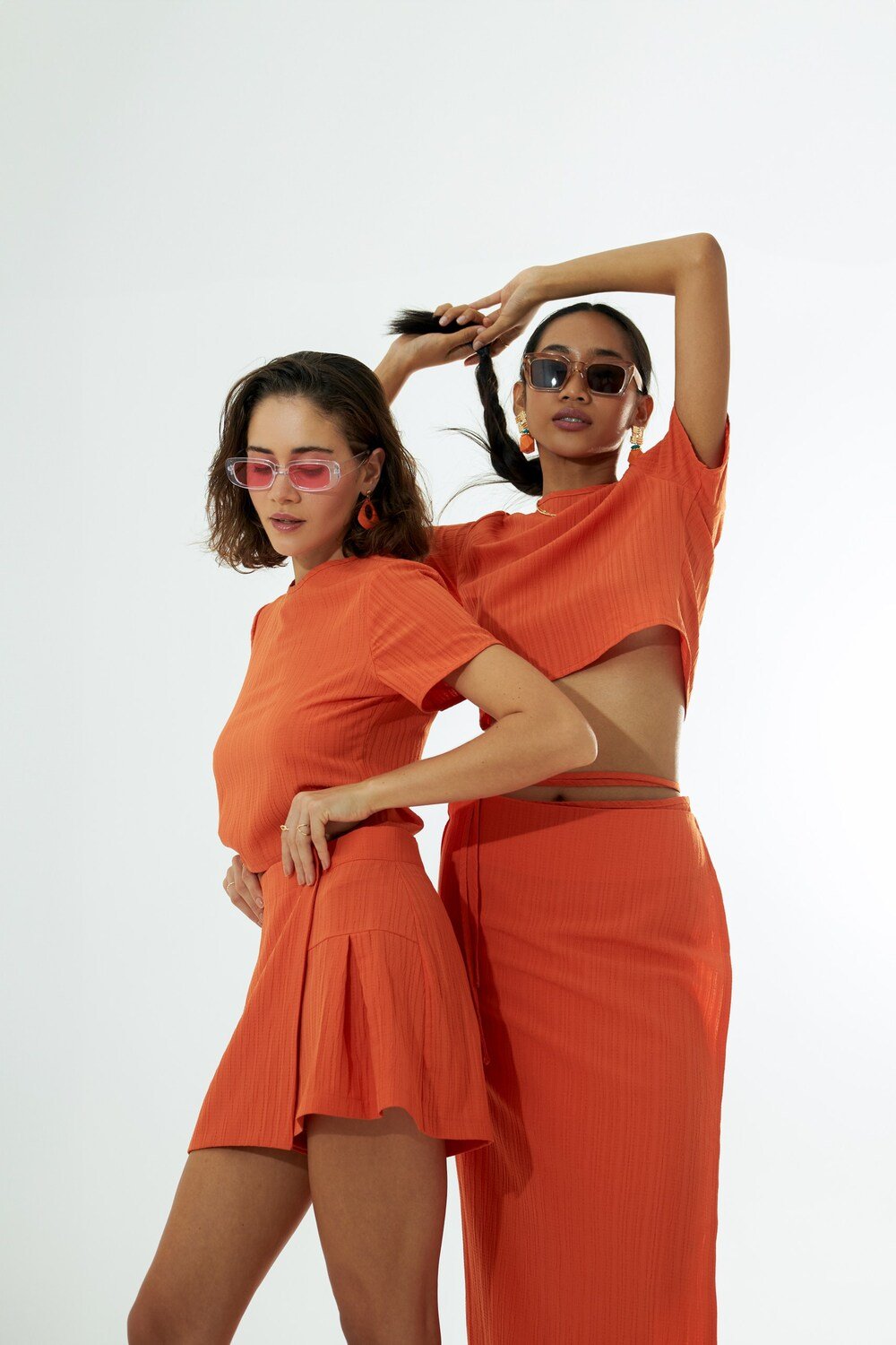 Vifafi-Hera Turuncu Şort Etek-Şort-3-Milagron.com