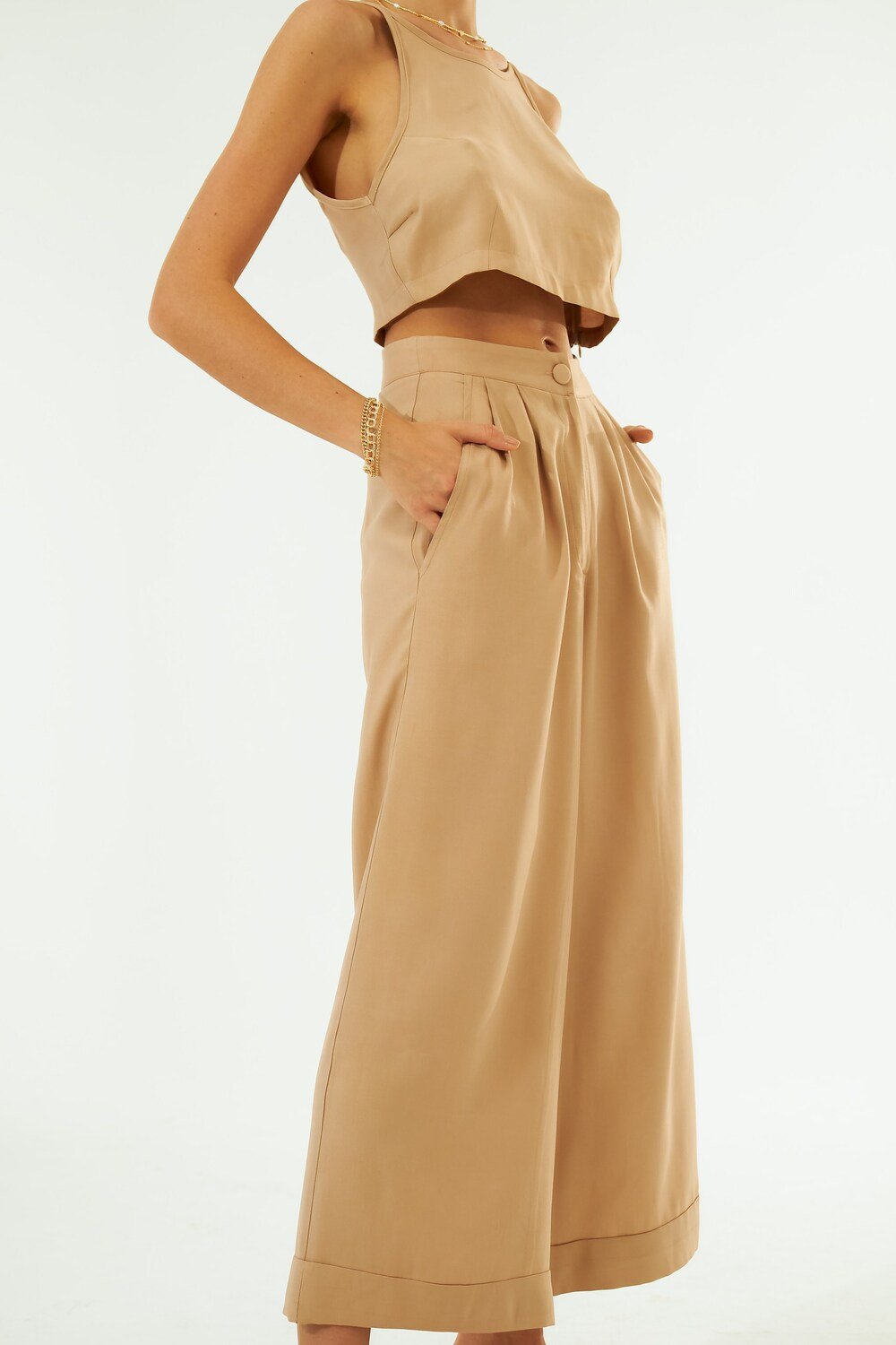 Vifafi-Sahara Krem Palazzo Pantolon-Pantolon-1-Milagron.com