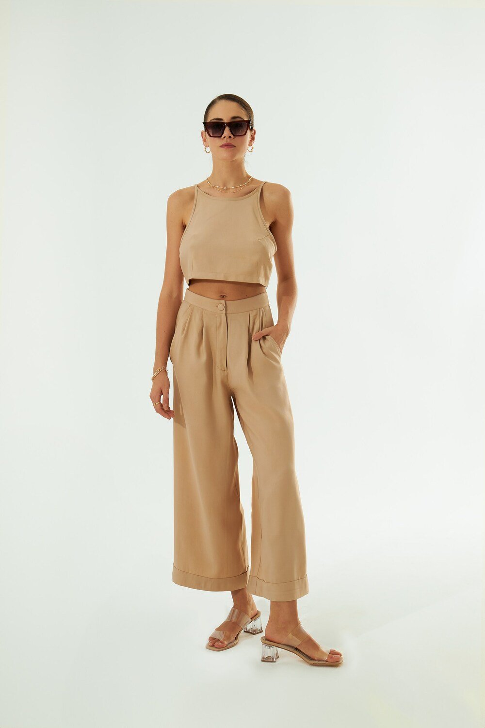 Vifafi-Sahara Krem Palazzo Pantolon-Pantolon-4-Milagron.com