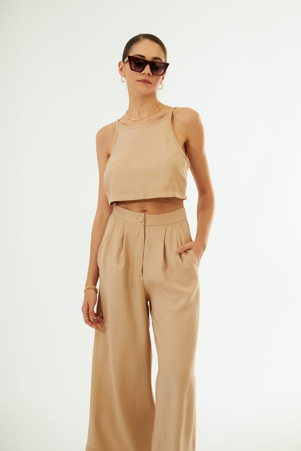 Vifafi-Sahara Krem Palazzo Pantolon-Pantolon-6-Milagron.com